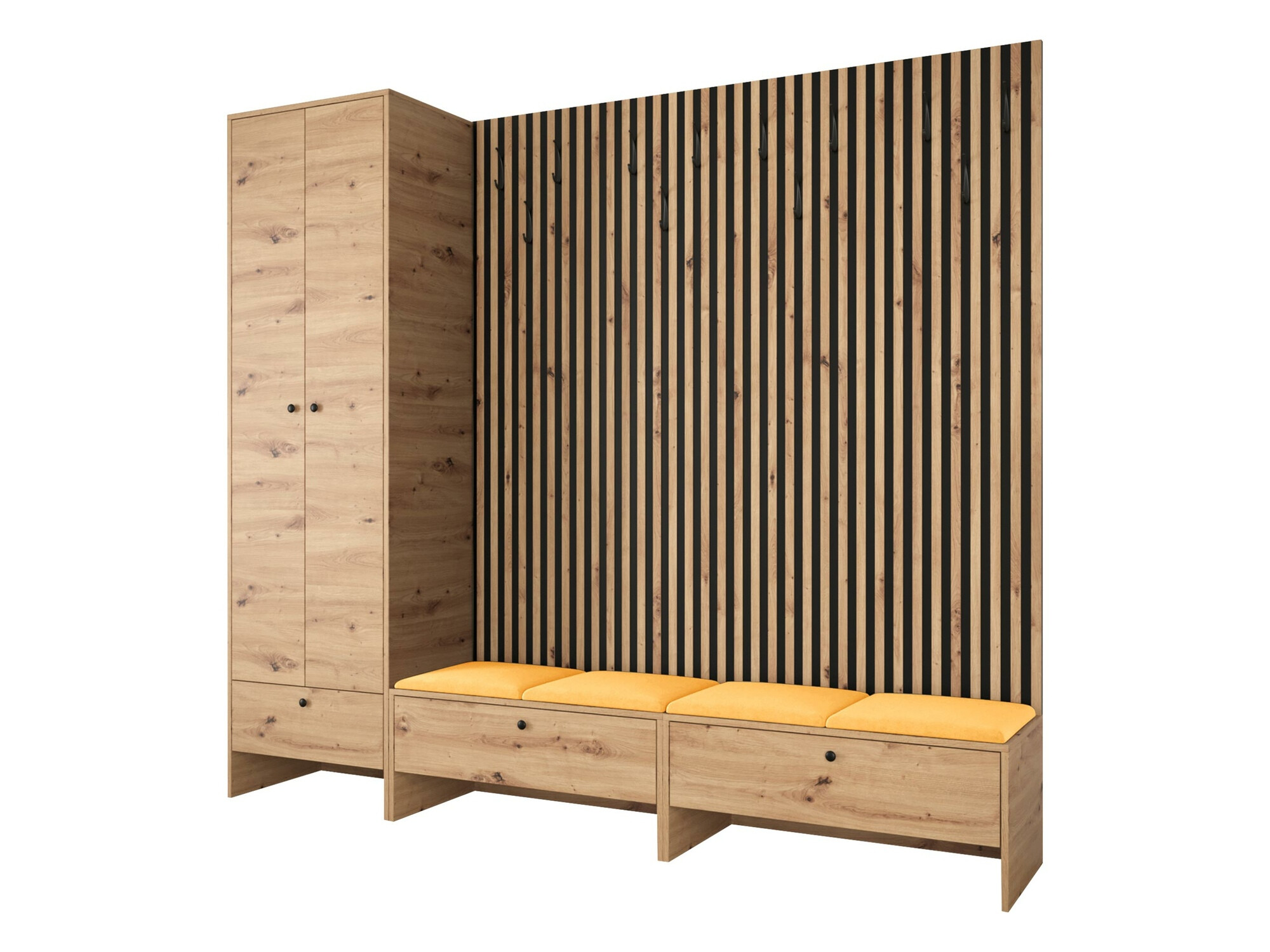 Komplet za predsobo Donio VI (Artisan hrast + Manila 32)