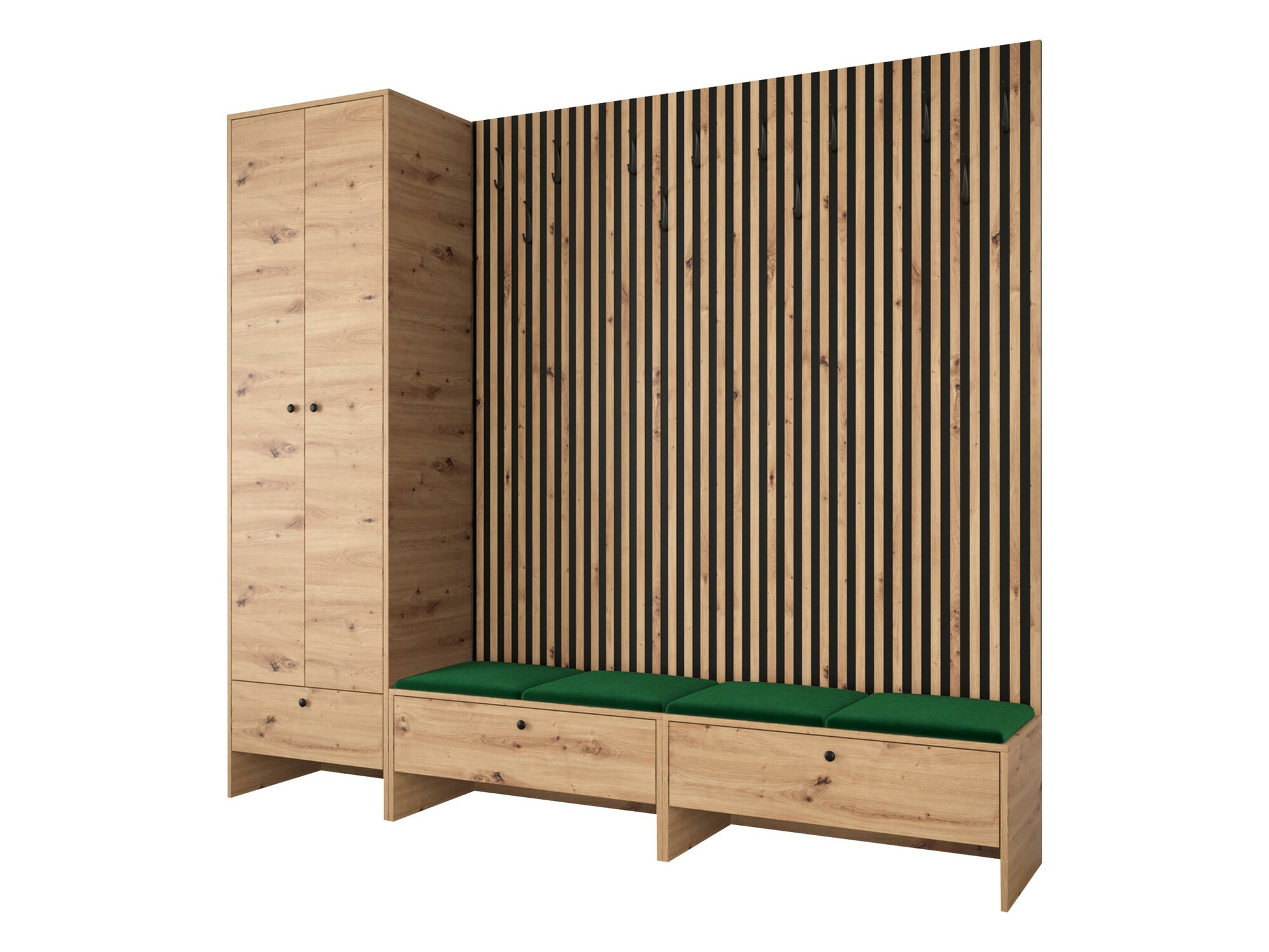 Komplet za predsobo Donio VI (Artisan hrast + Manila 35)