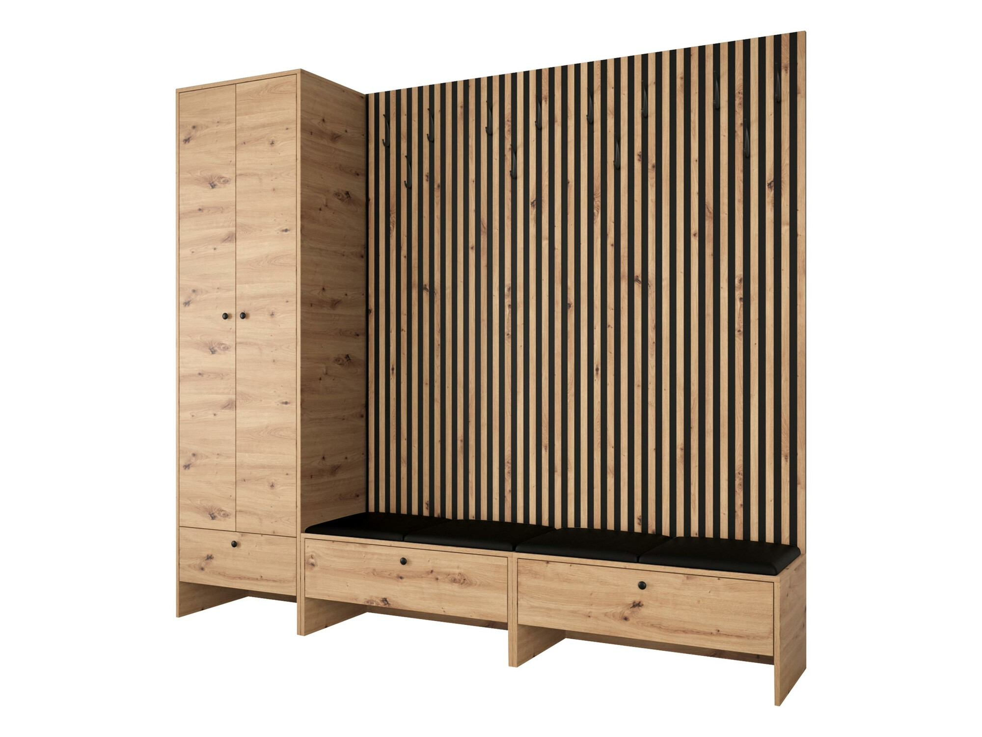 Komplet za predsobo Donio VI (Artisan hrast + Soft 011)