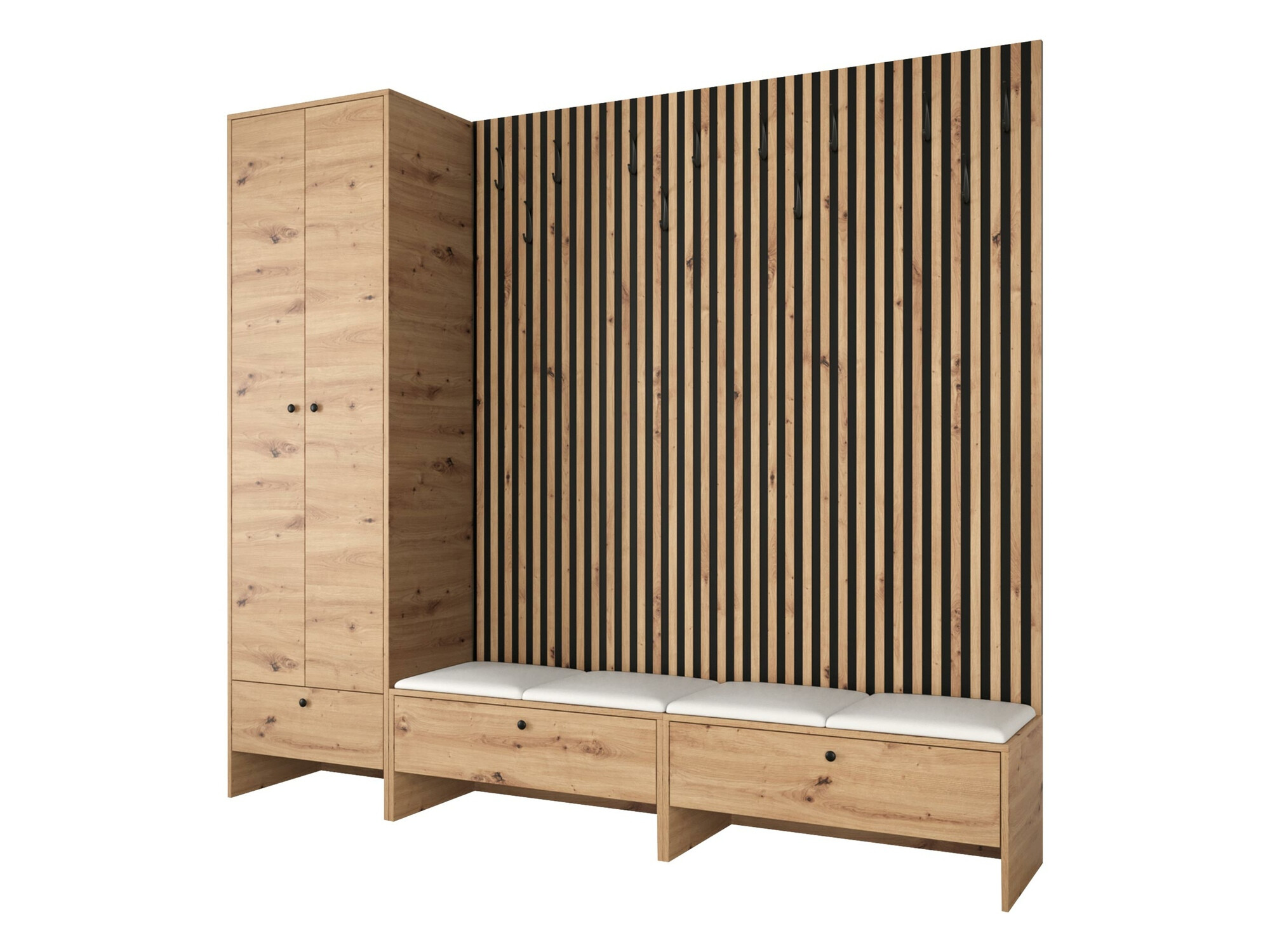 Komplet za predsobo Donio VI (Artisan hrast + Soft 017)
