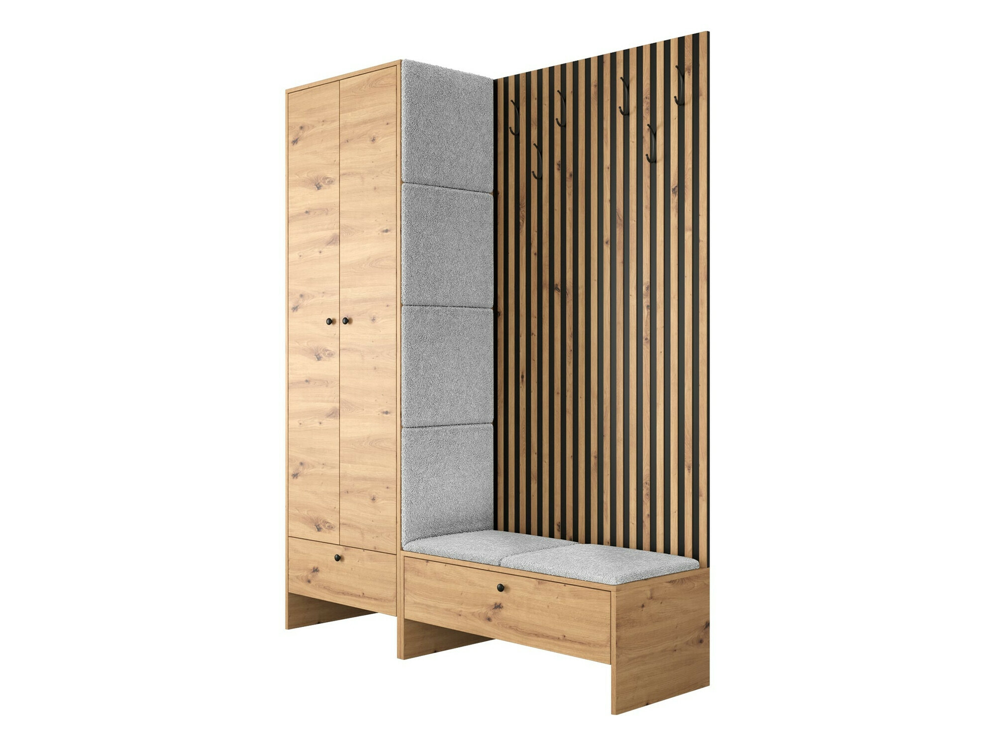 Komplet za predsobo Hartford 320 (Artisan hrast + Abriamo 6)