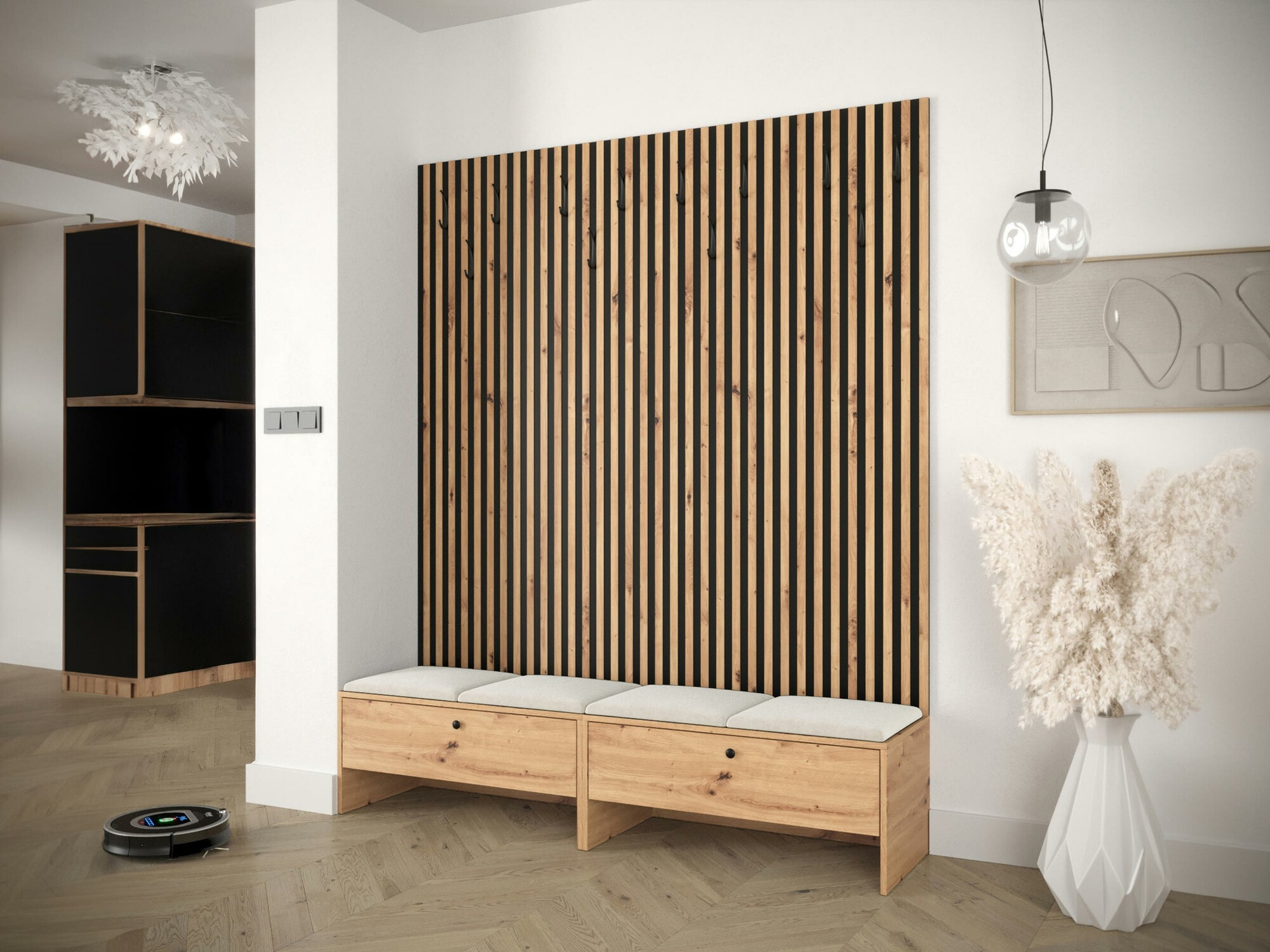 Komplet za predsobo Hartford 485 (Artisan hrast + Manila 02)