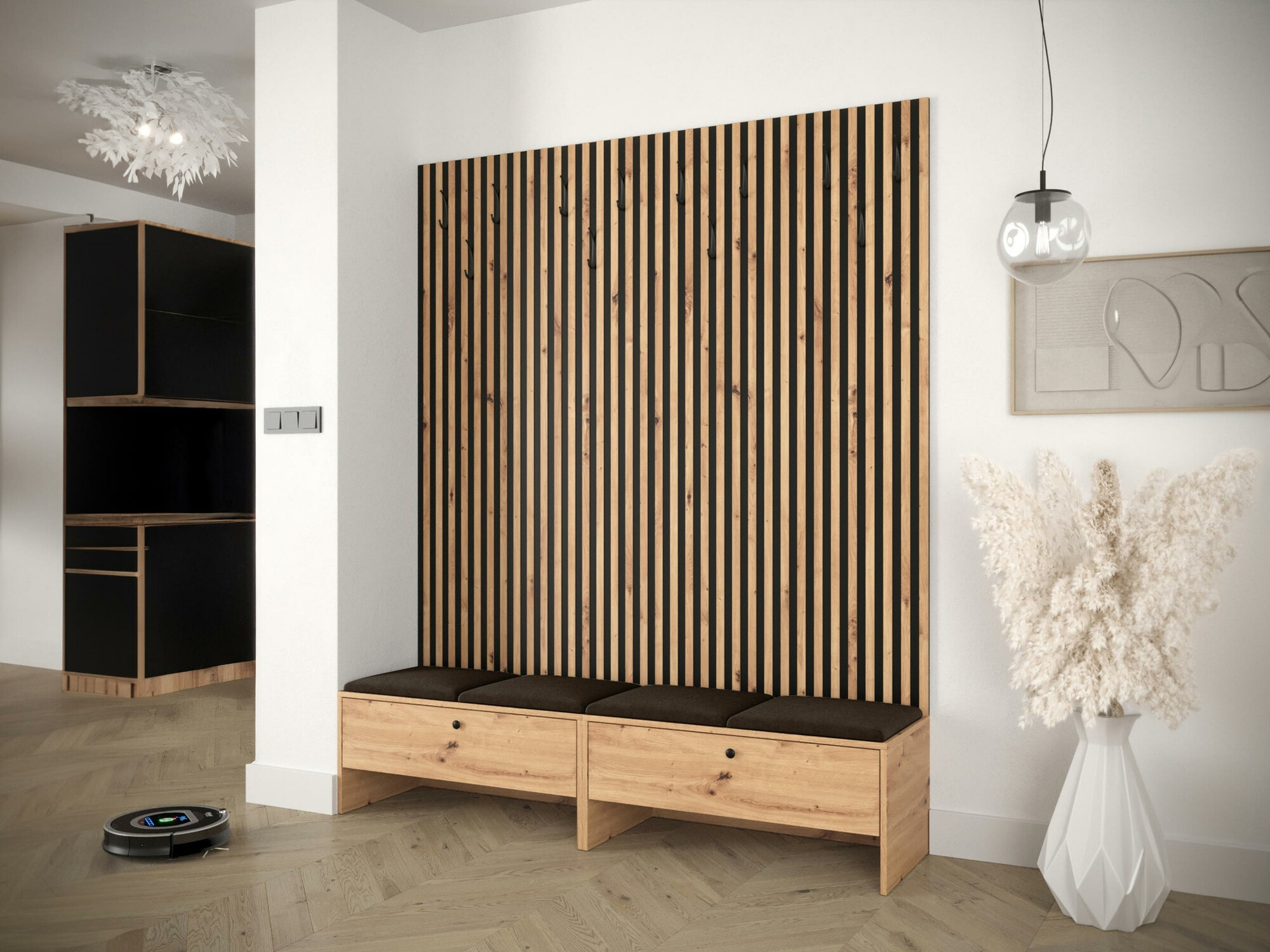 Komplet za predsobo Hartford 485 (Artisan hrast + Manila 04)