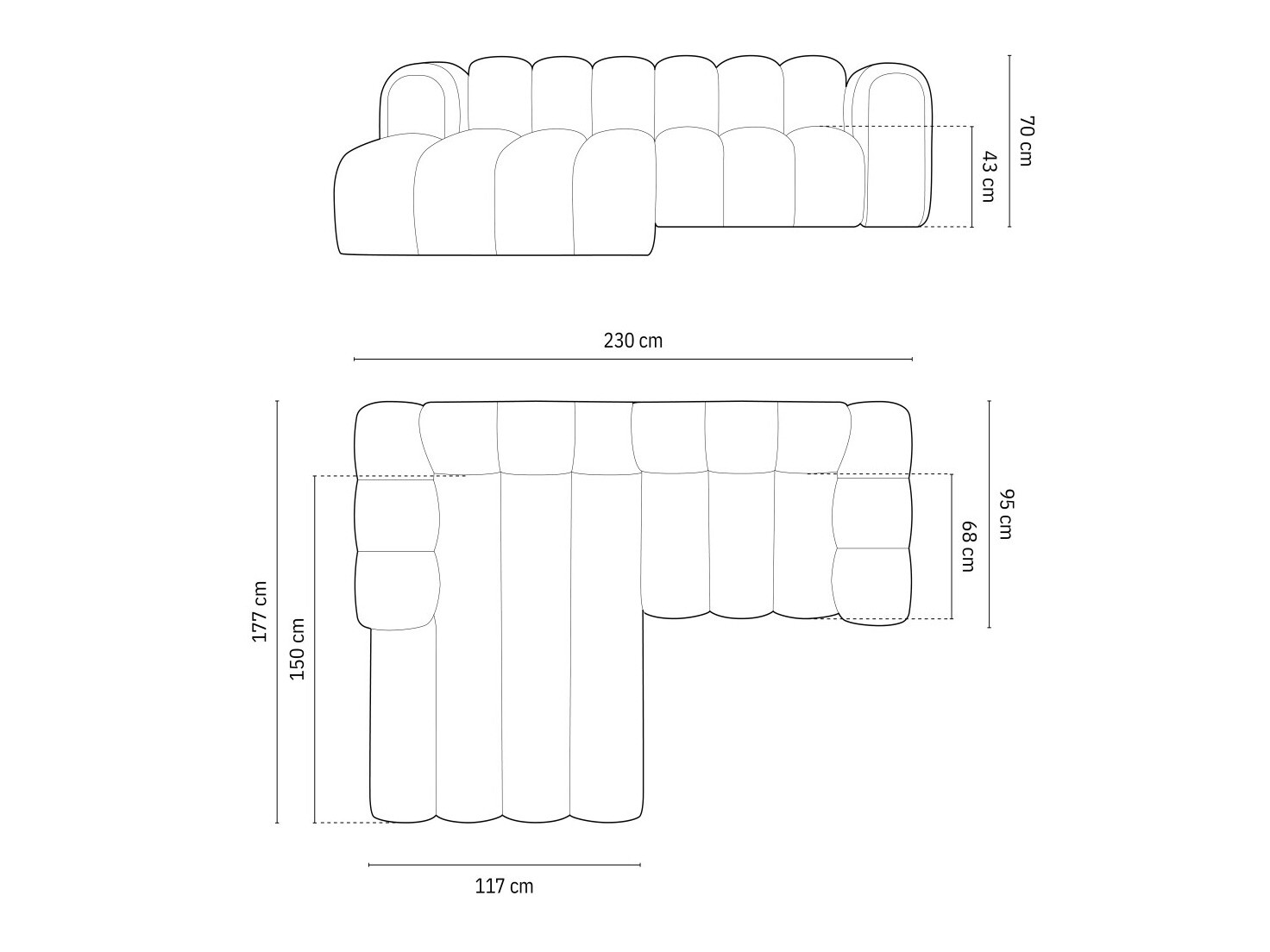 Modularna kotna sedežna garnitura Cirleve 104 (Haga 23)