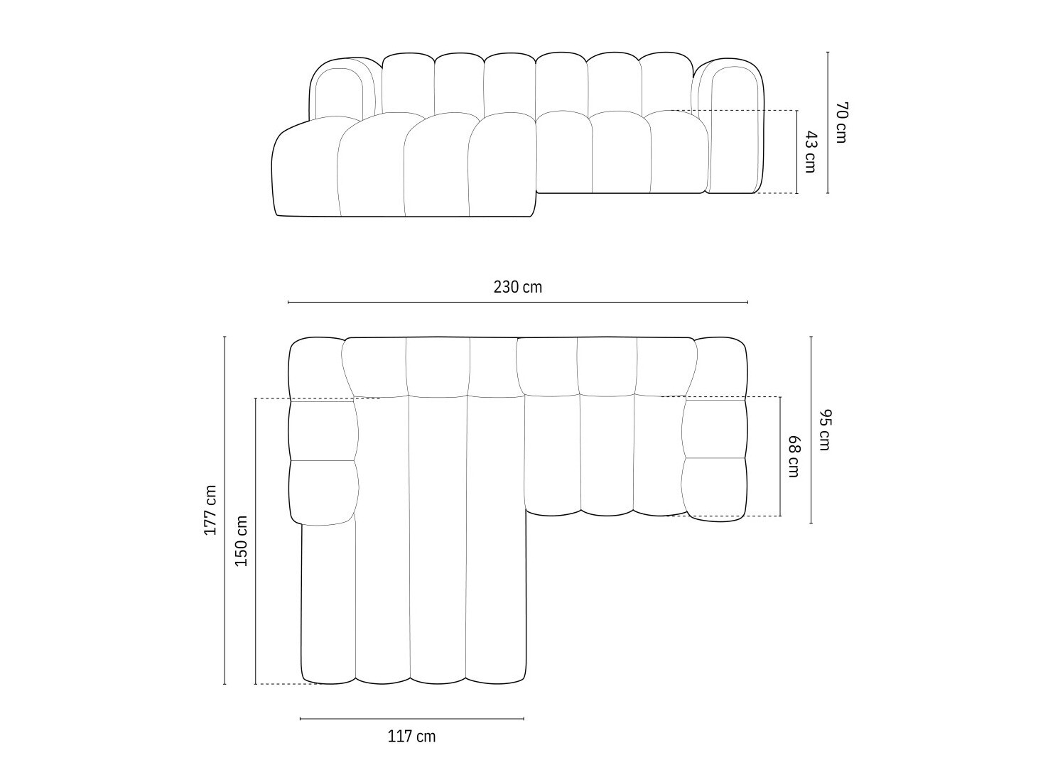 Modularna kotna sedežna garnitura Cirleve 104 (Salvador 1)