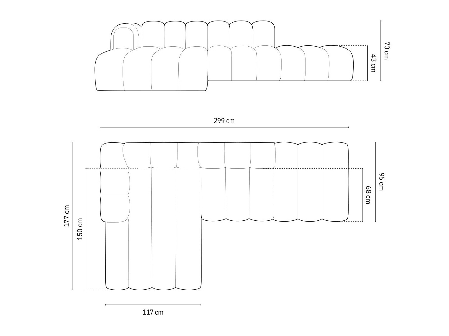 Modularna kotna sedežna garnitura Cirleve 105 (Salvador 1)