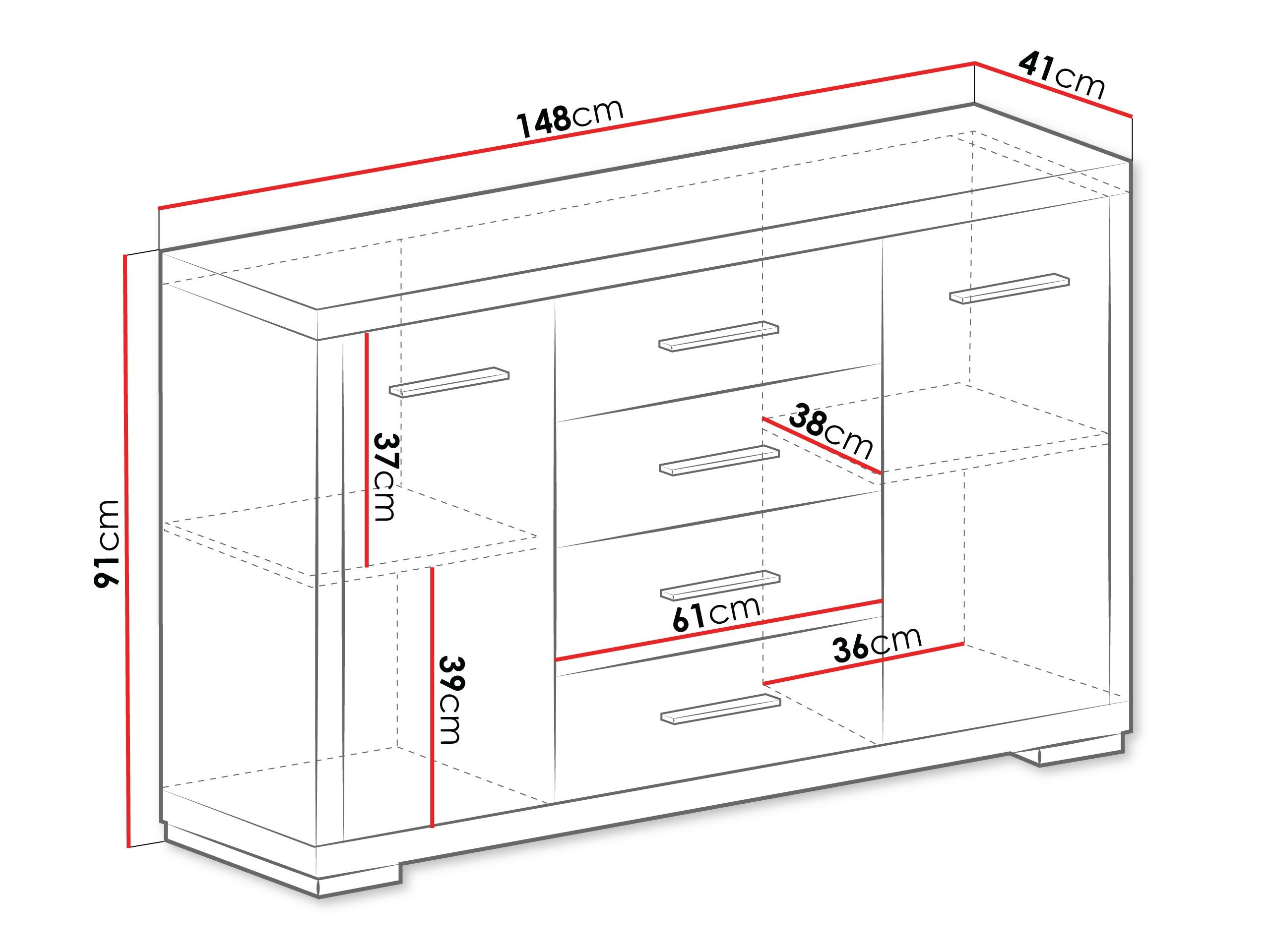 Komoda Fiomeri 101 (Temni santana hrast)