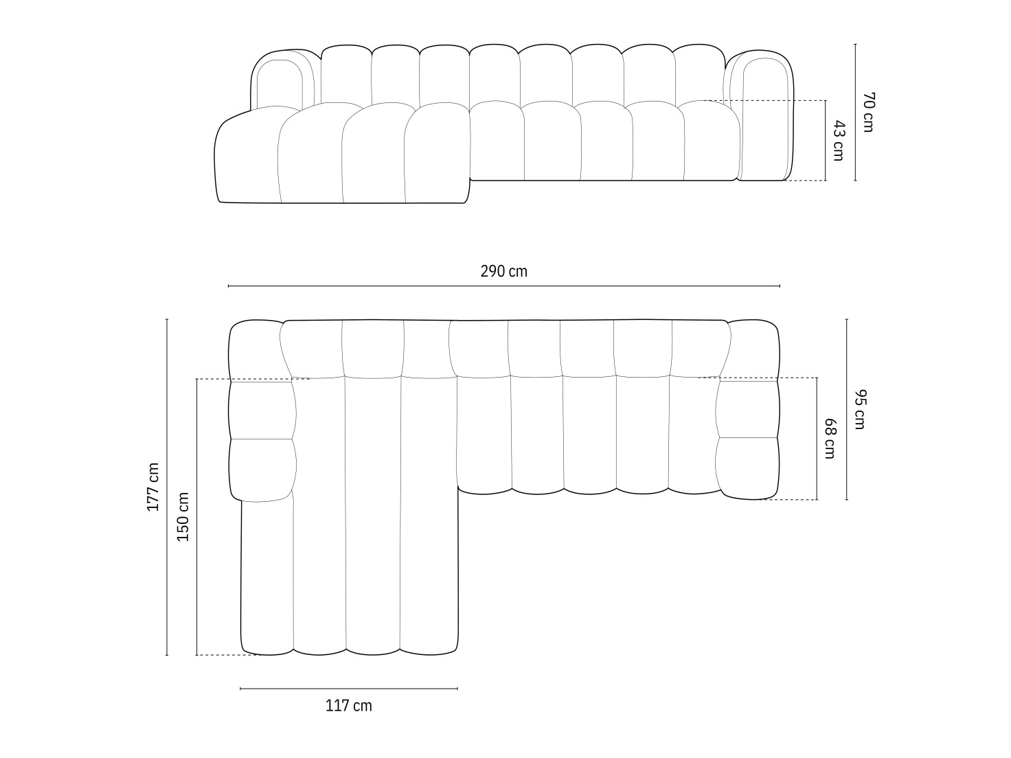Modularna kotna sedežna garnitura Cirleve 106 (Haga 23)