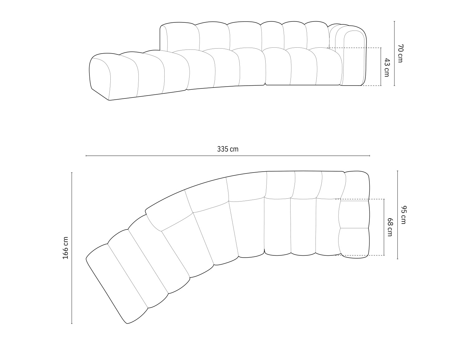 Modularna kotna sedežna garnitura Cirleve 107 (Haga 06)