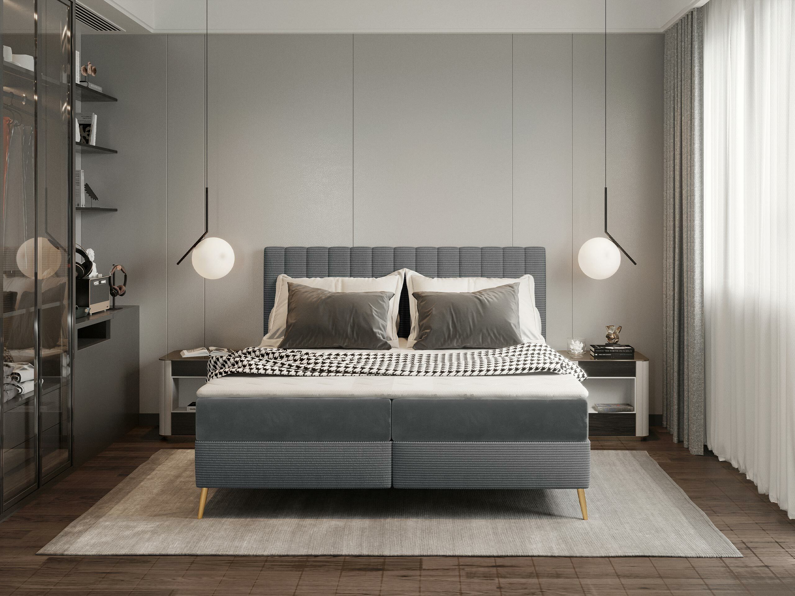 Boxspring postelja Indiana 159 (Poso 22 + Kronos 22)