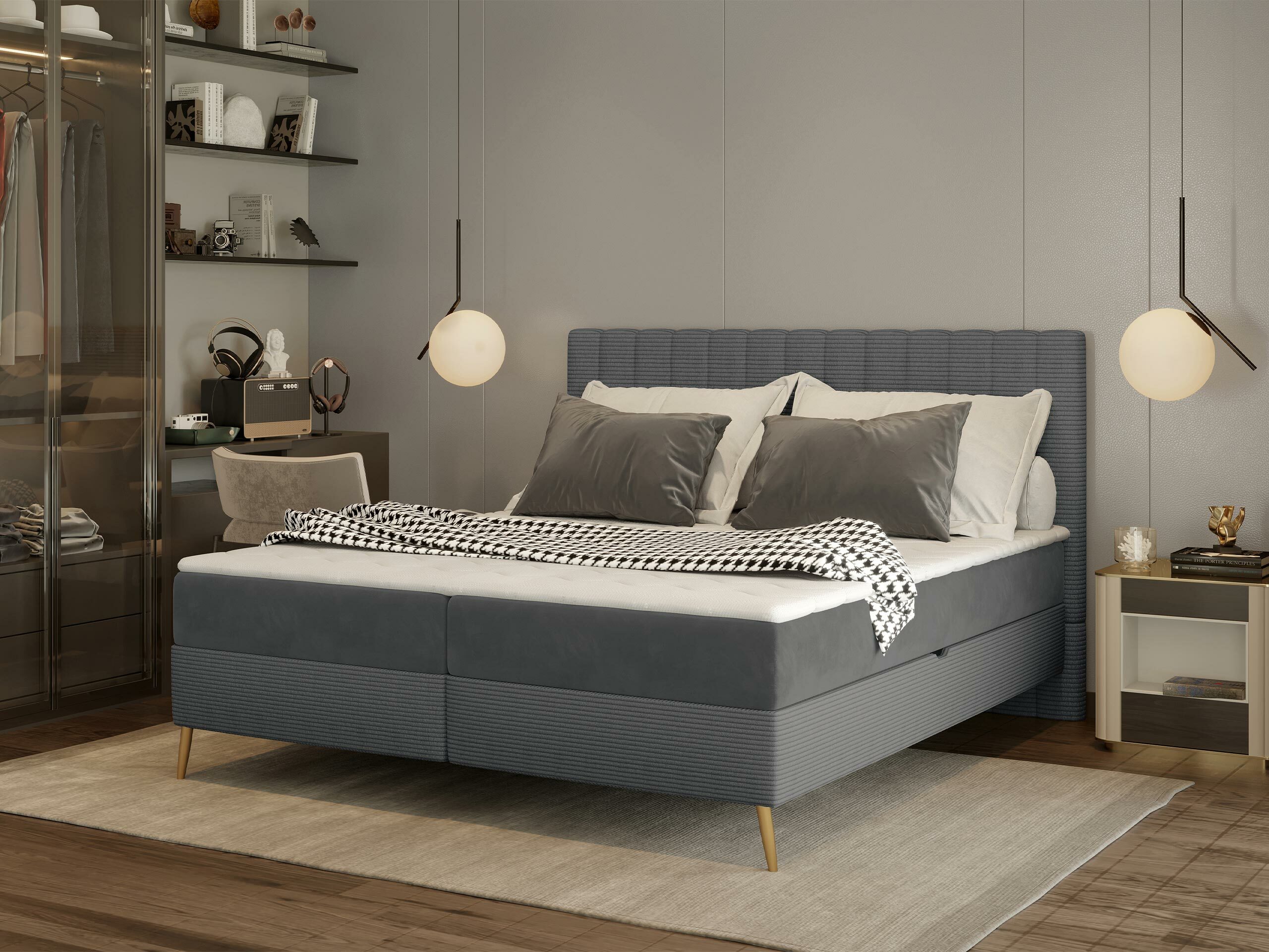 Boxspring postelja Indiana 159 (Poso 22 + Kronos 22)