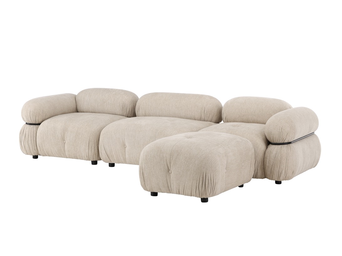 Modularni kavč Evardale 104 (Bež + Črna)