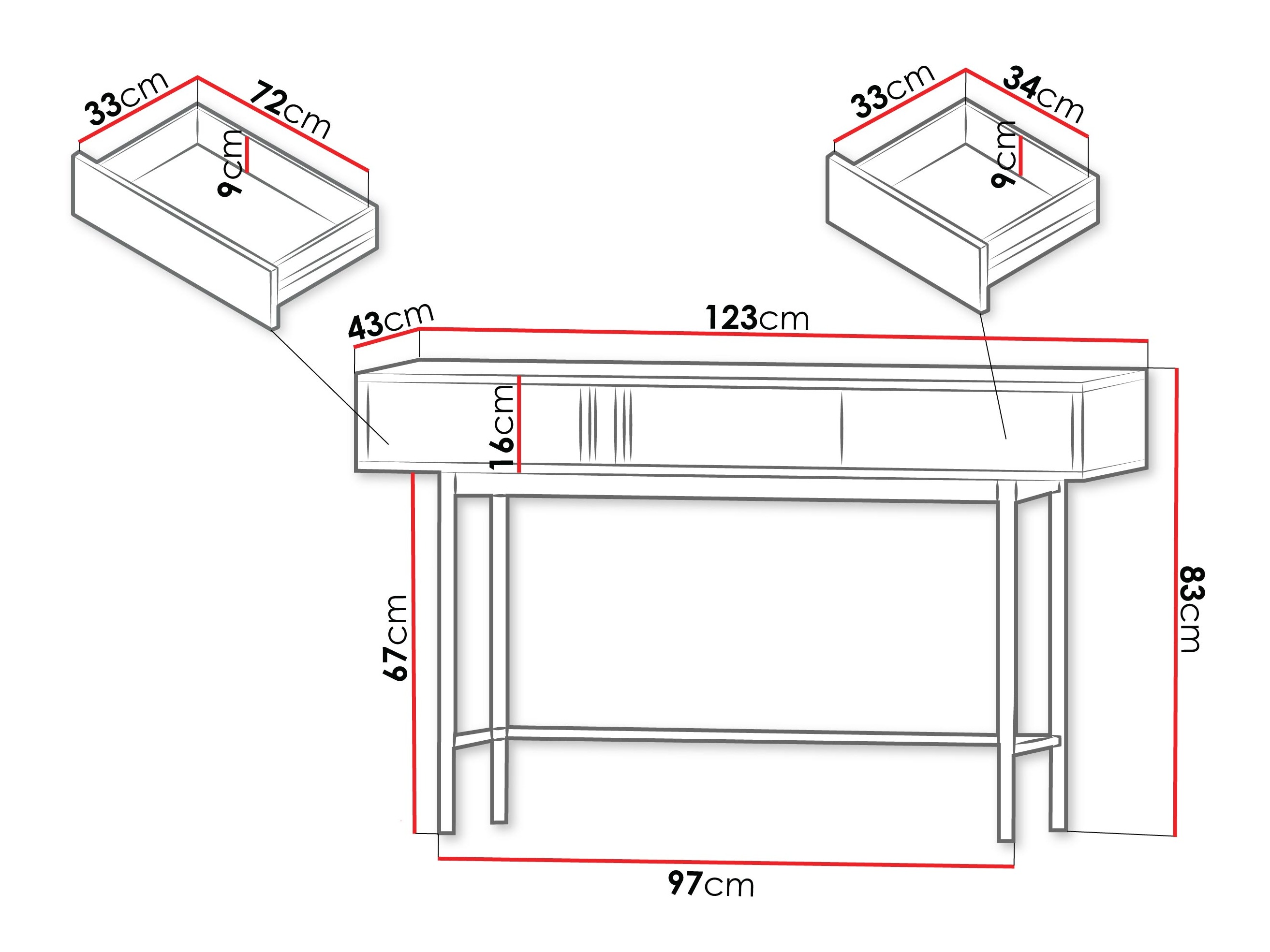Konzolna miza Levali 110 (Bež)