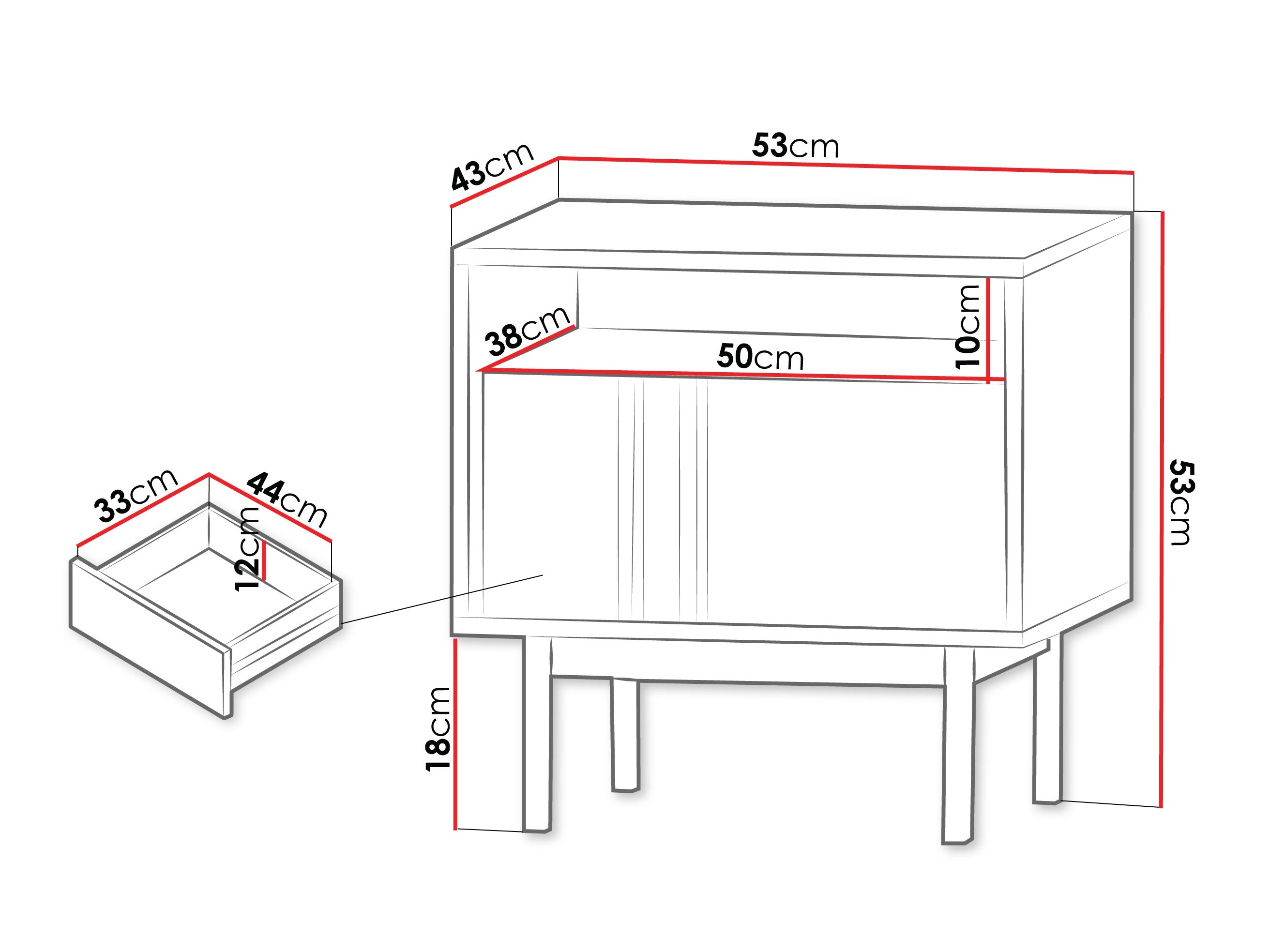 Nočna omarica Levali 112 (Bež)
