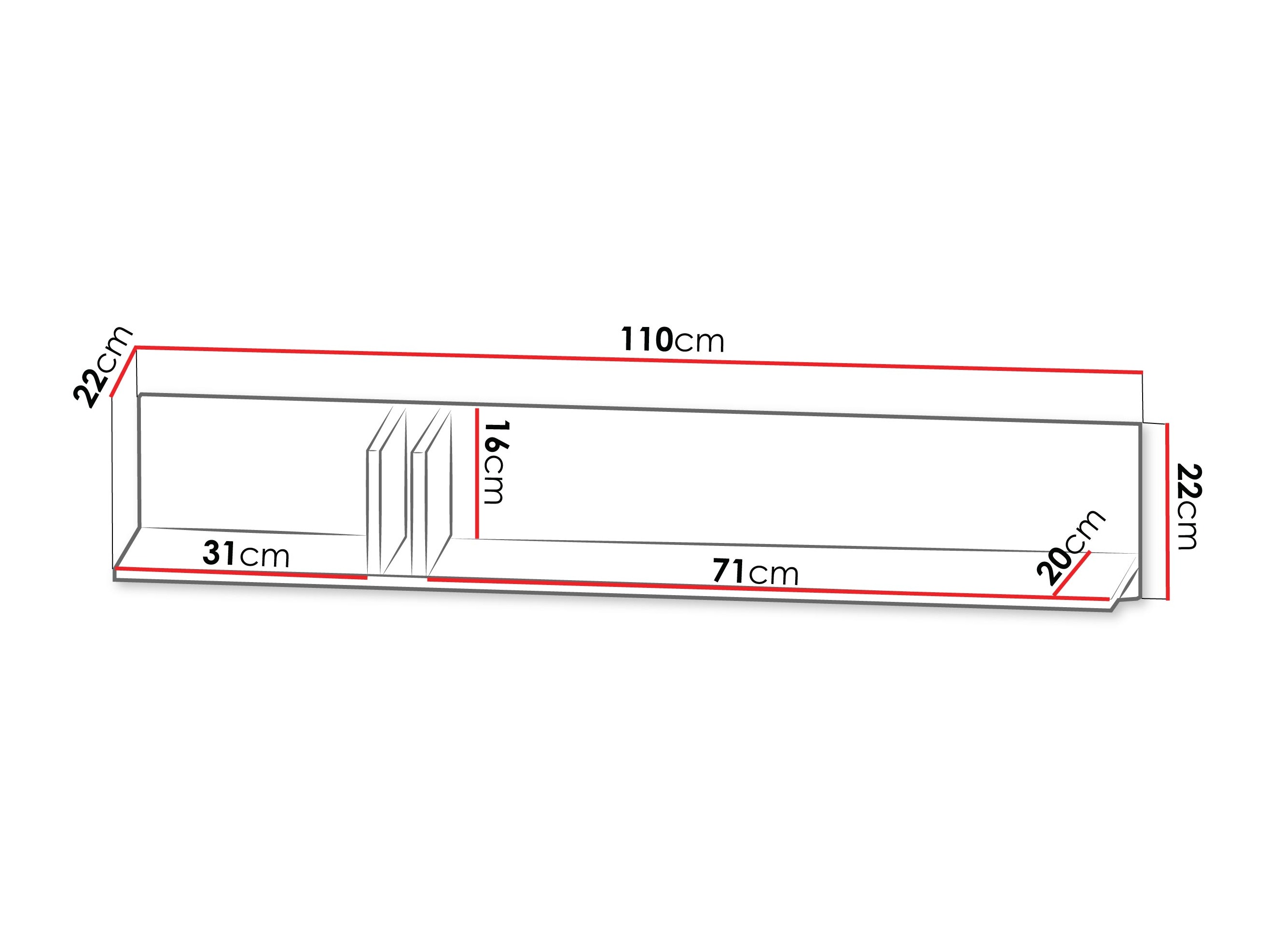 Stenska polica Levali 114 (Bež)