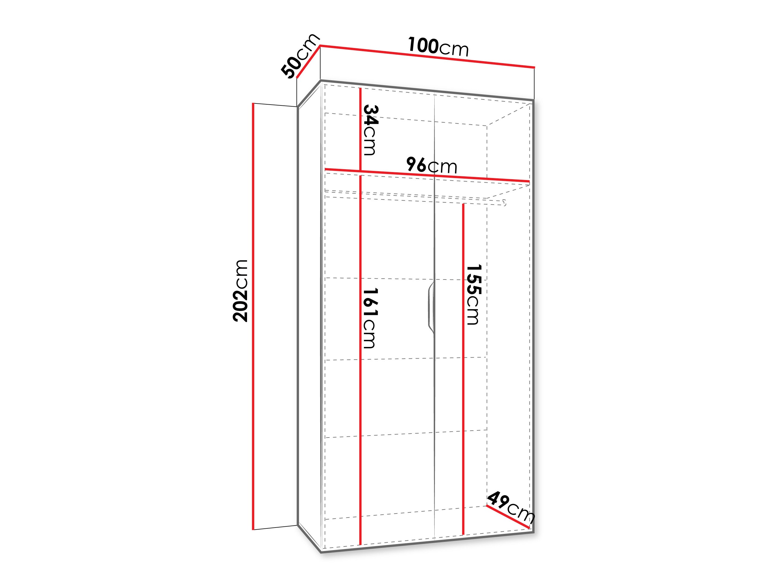 Garderobna omara Hartford 509 (Črna)