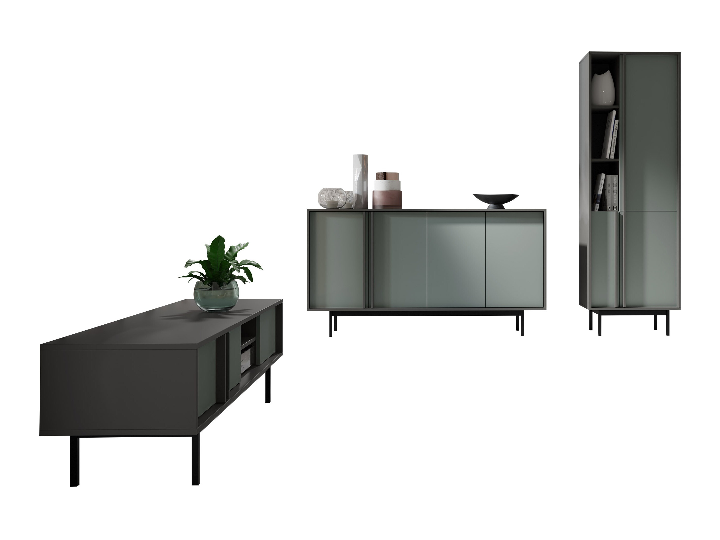 Komplet za dnevno sobo Levali 115 (Prašno zelena)