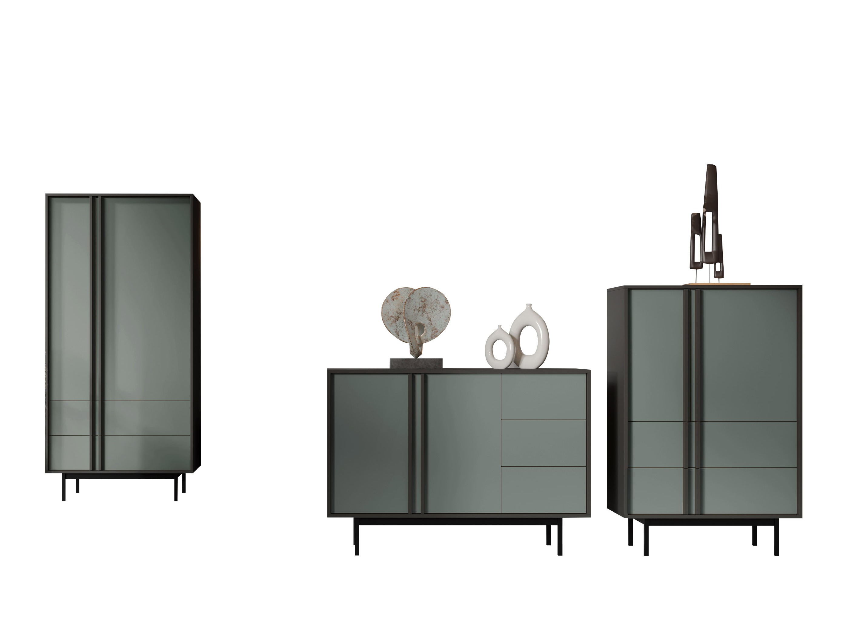 Komplet za dnevno sobo Levali 116 (Prašno zelena)