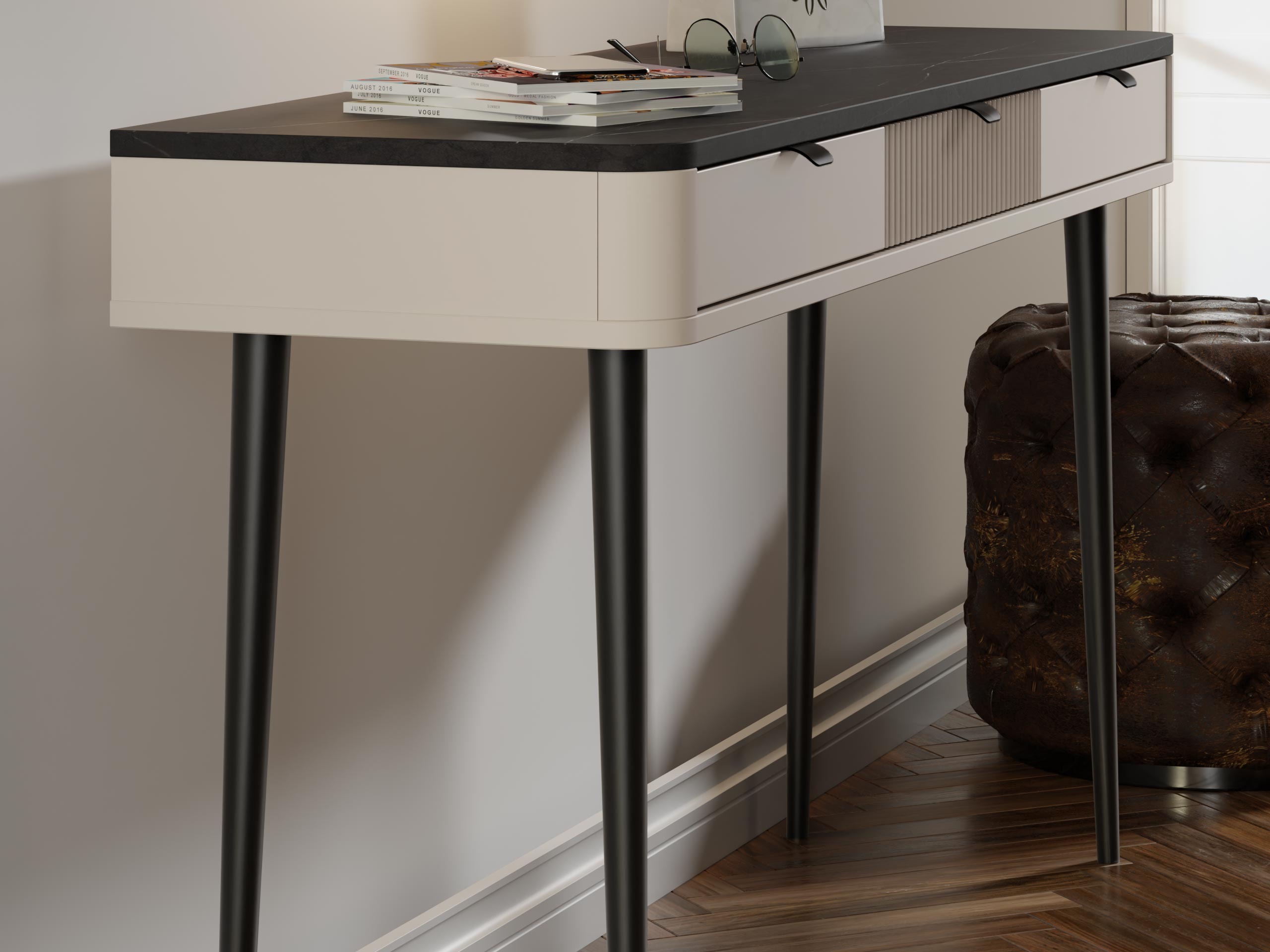 Pisalna miza Lufela 114 (Kašmir + Sivi marmor)