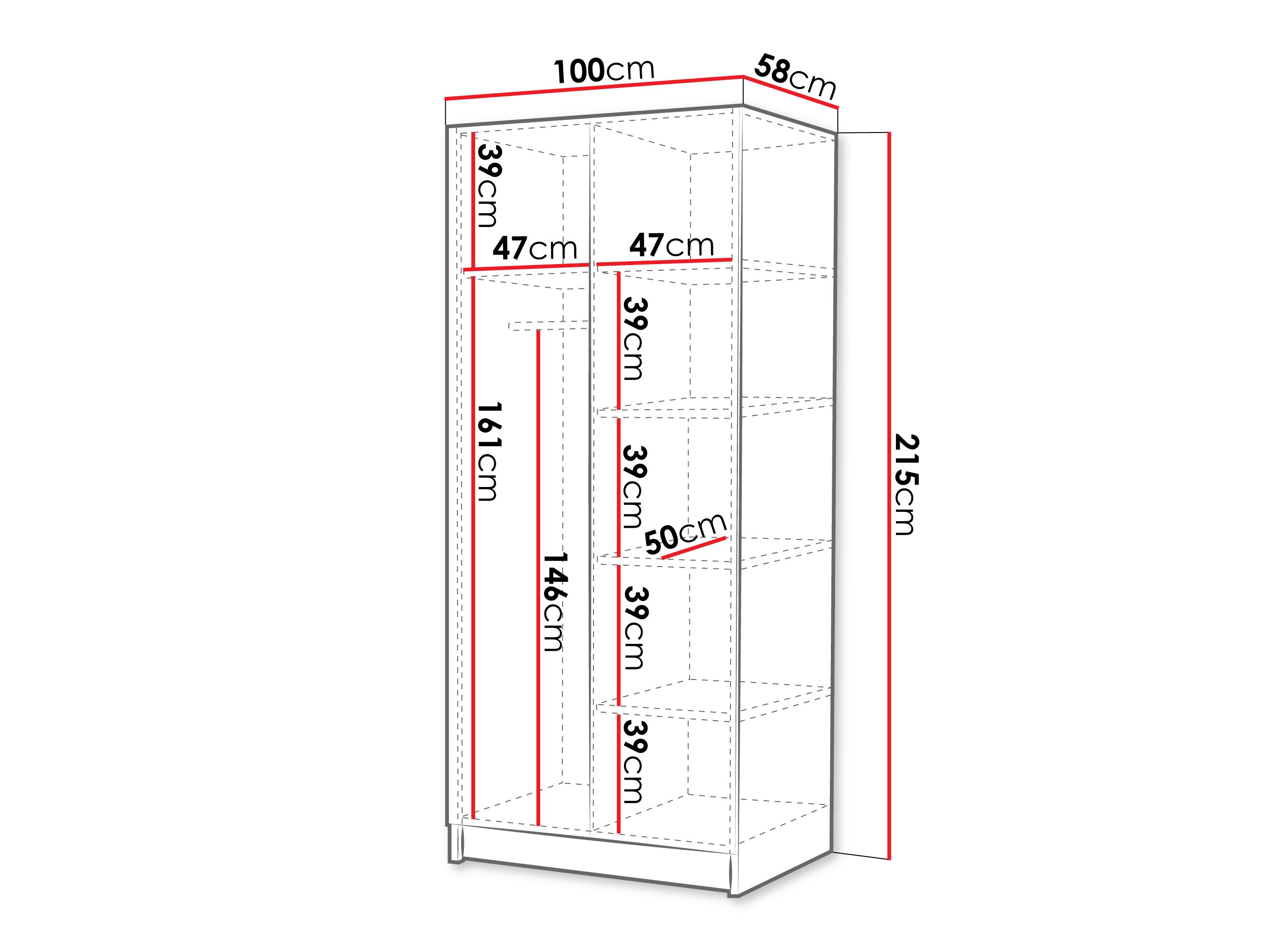 Garderobna omara Closico 195 (Bela + Sijaj bela + Zlata)