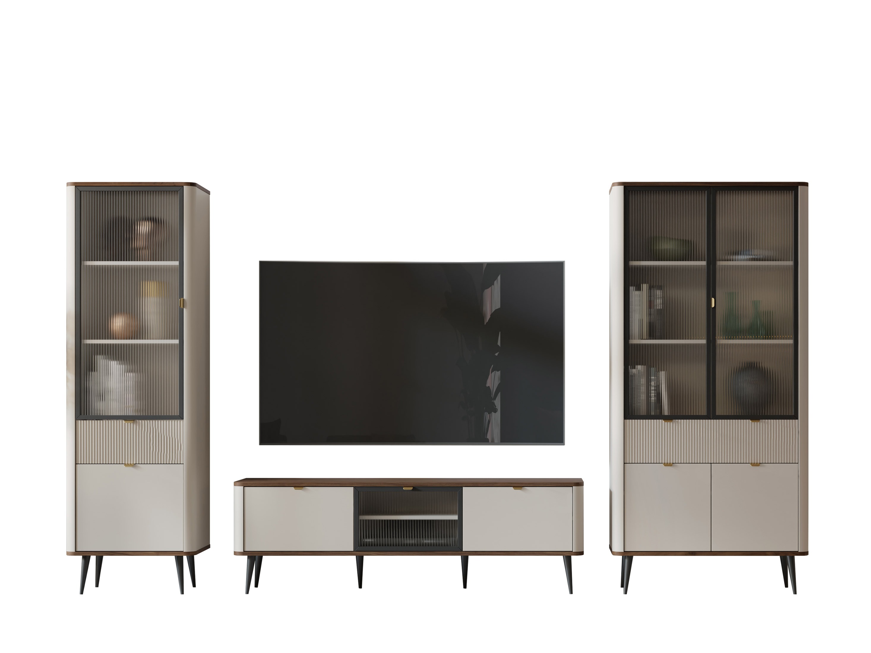 Komplet za dnevno sobo Lufela 121 (Kašmir + Oreh)