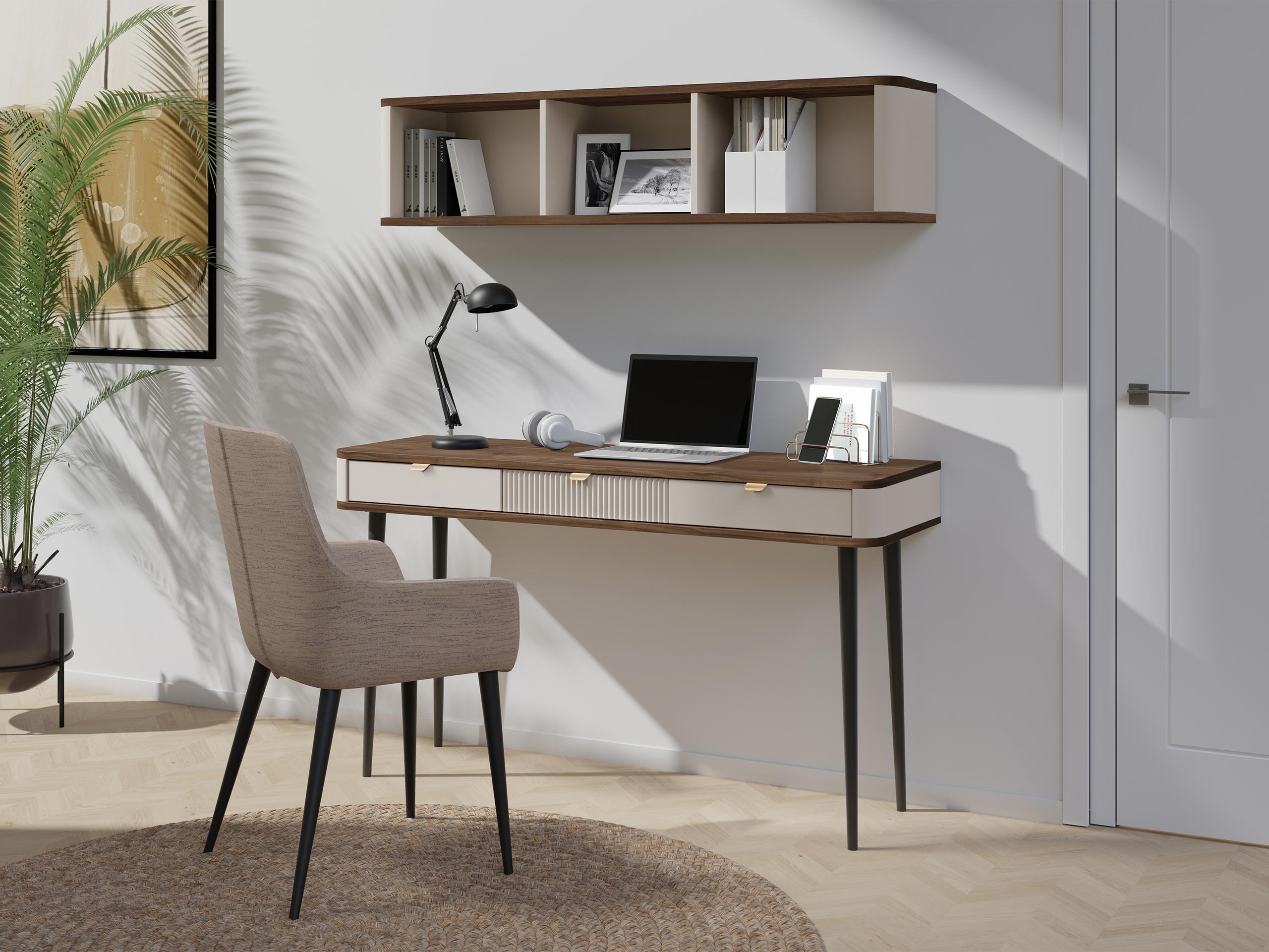 Komplet za domačo pisarno Lufela 123 (Kašmir + Oreh)