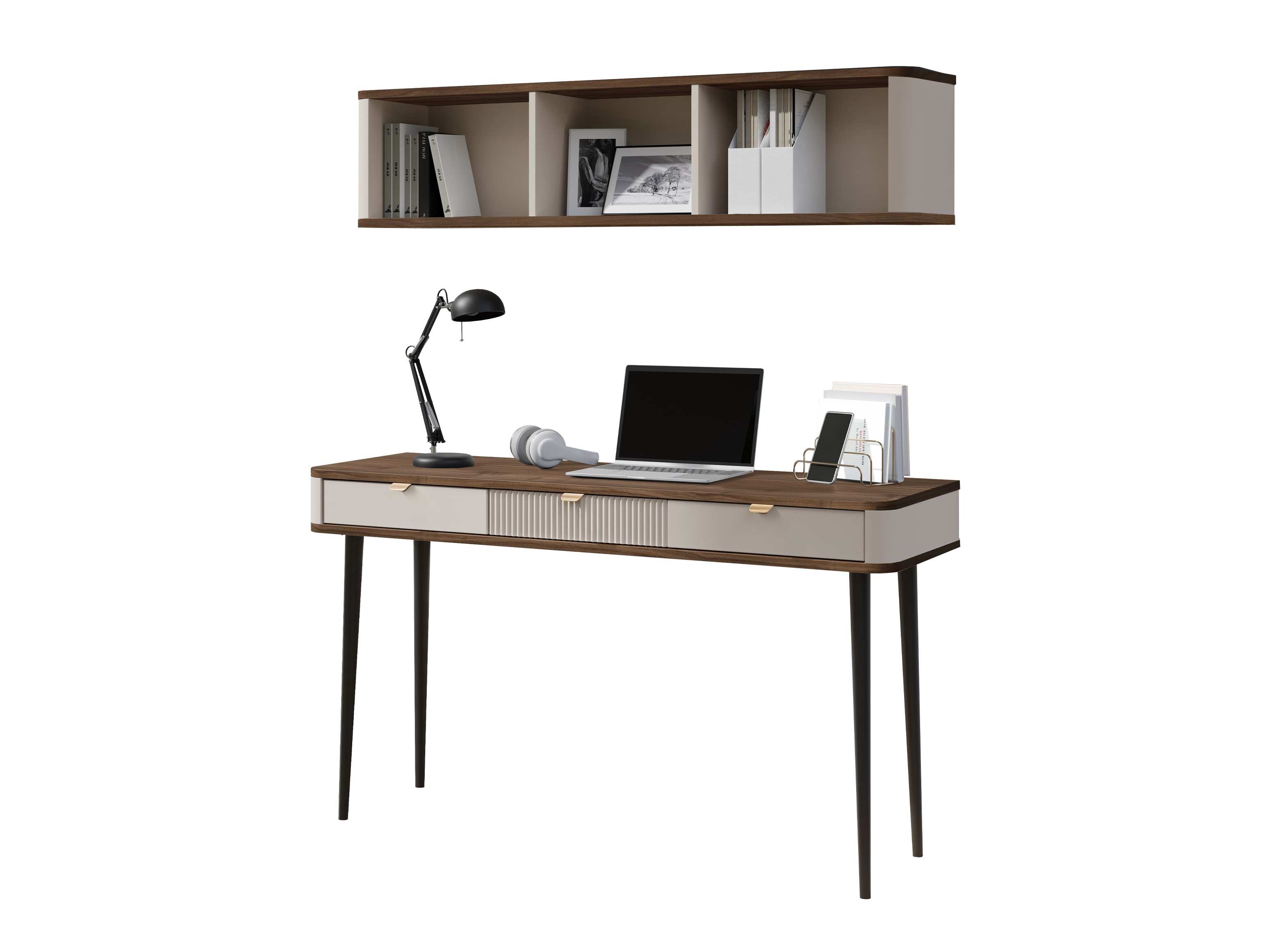 Komplet za domačo pisarno Lufela 123 (Kašmir + Oreh)