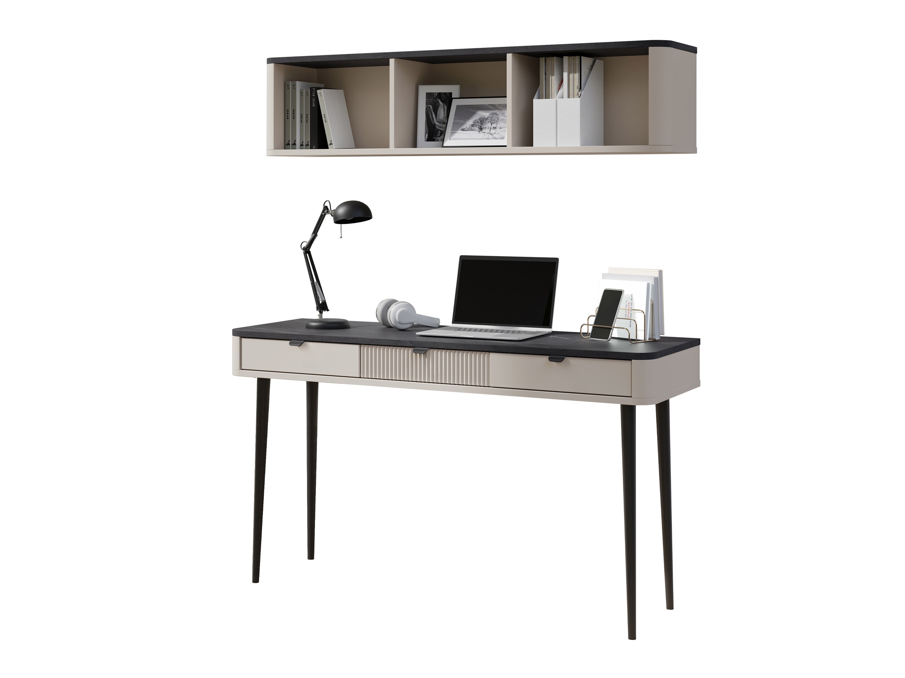 Komplet za domačo pisarno Lufela 123 (Kašmir + Sivi marmor)