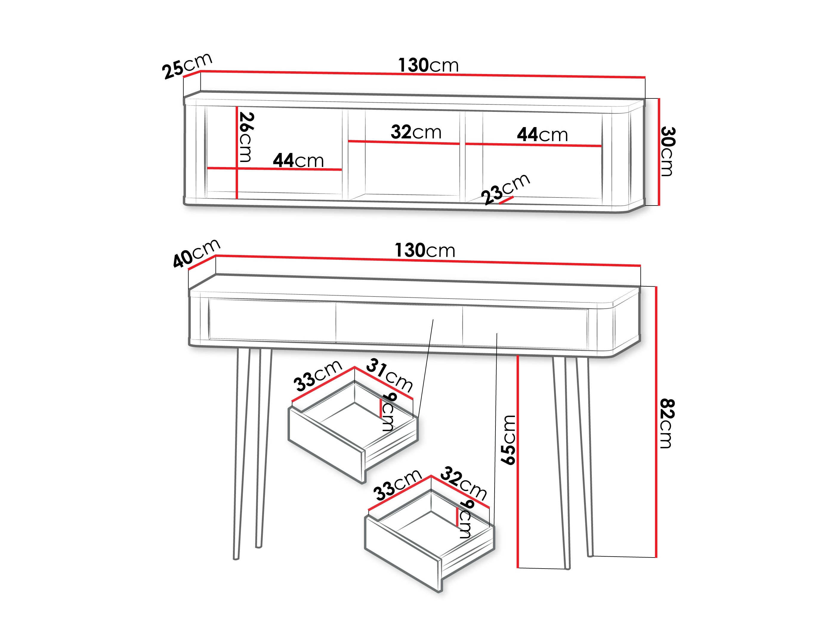 Komplet za domačo pisarno Lufela 123 (Kašmir + Sivi marmor)