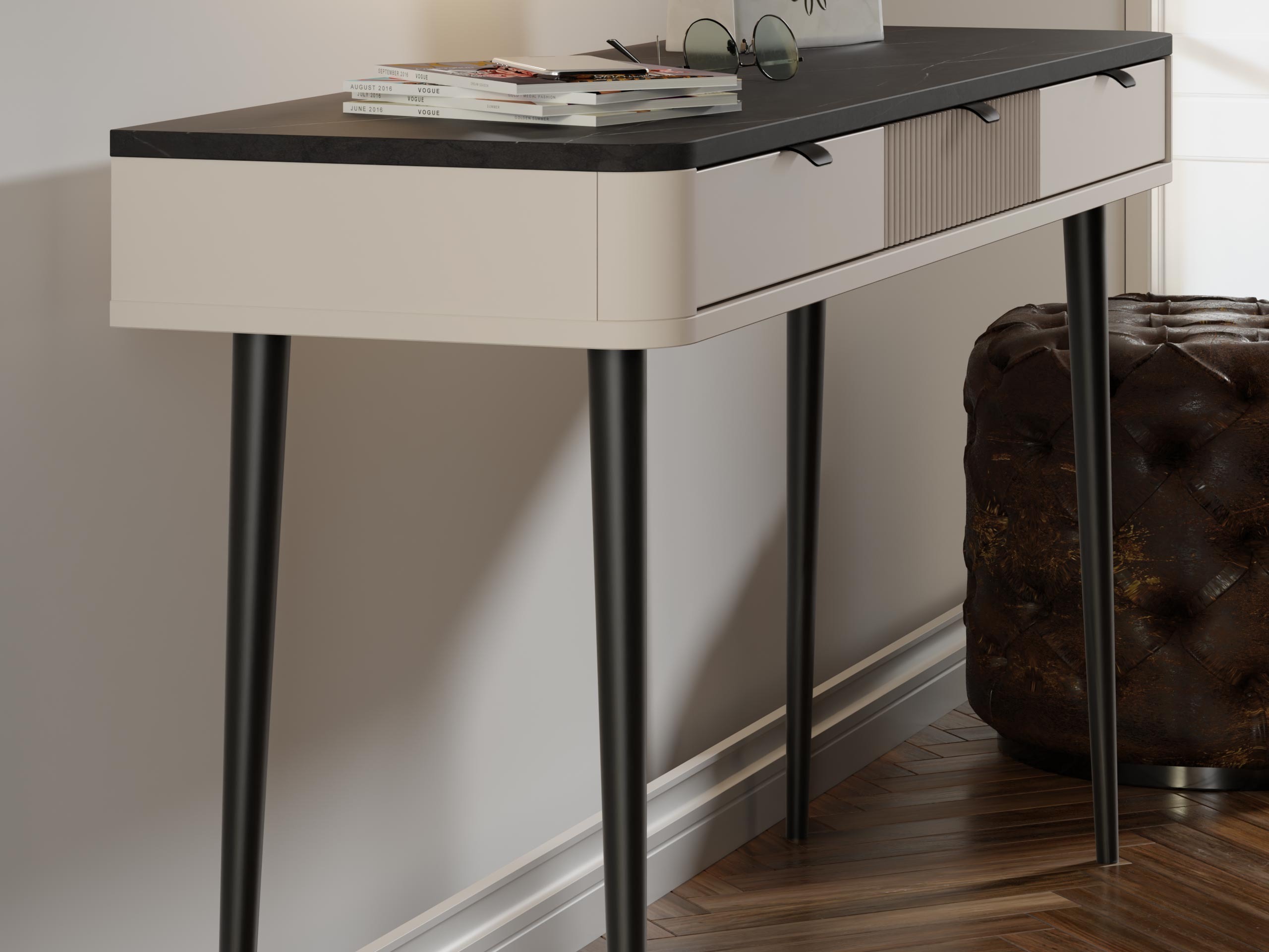 Komplet za domačo pisarno Lufela 123 (Kašmir + Sivi marmor)