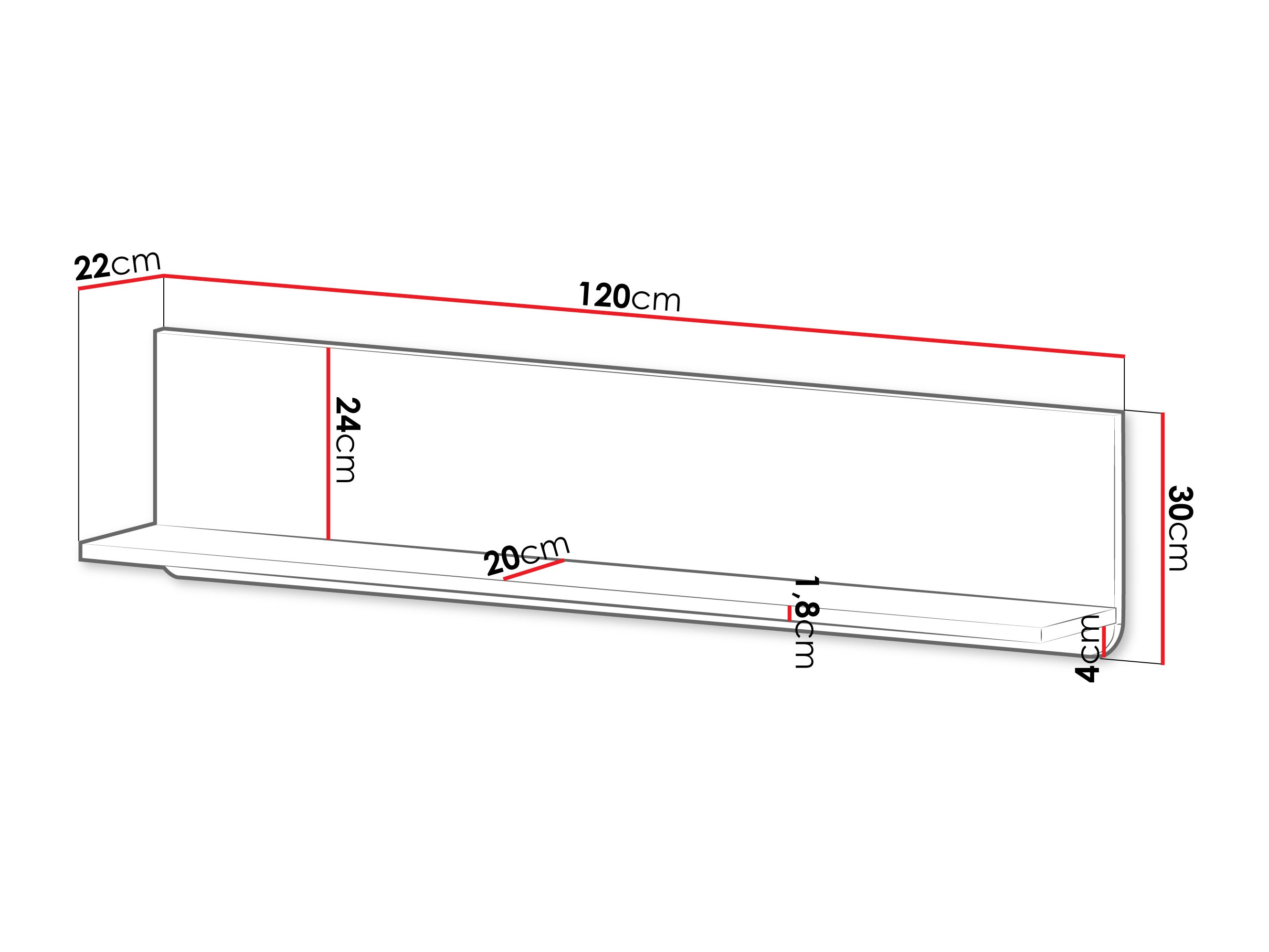 Stenska polica Lufela 118 (Kašmir + Sivi marmor)