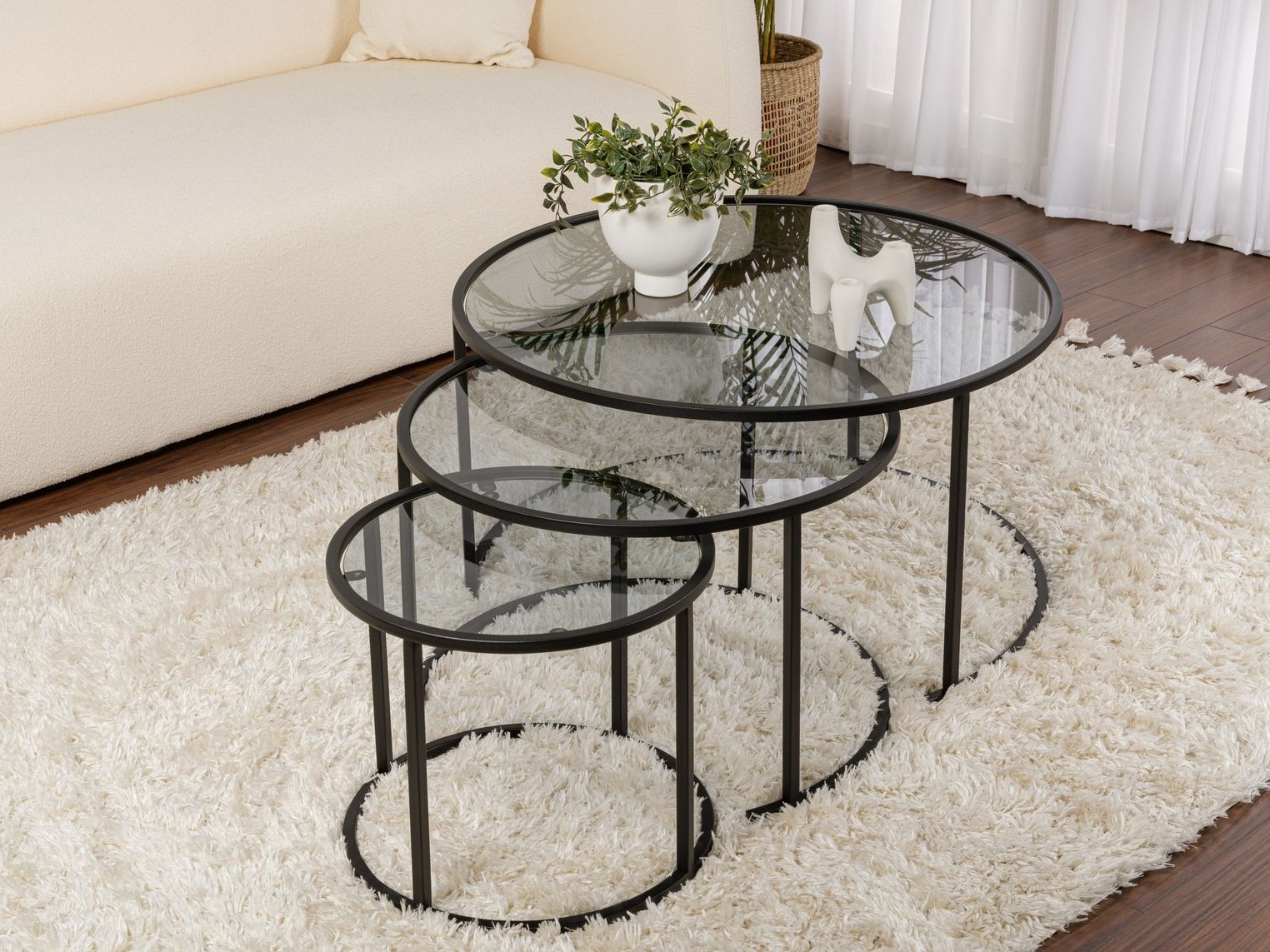 Komplet klubskih mizic Novato 120 (Črna)