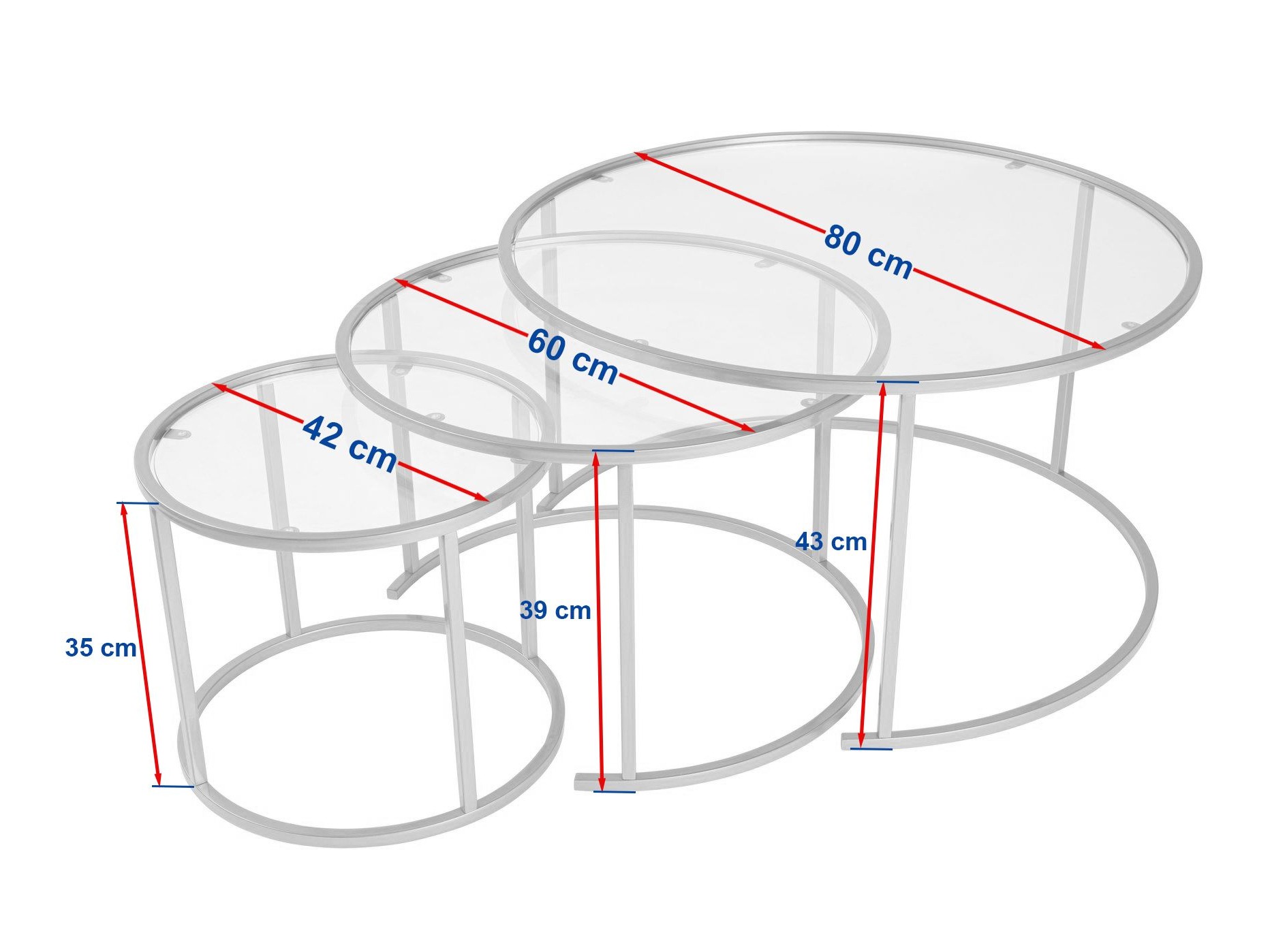 Komplet klubskih mizic Novato 120 (Črna)