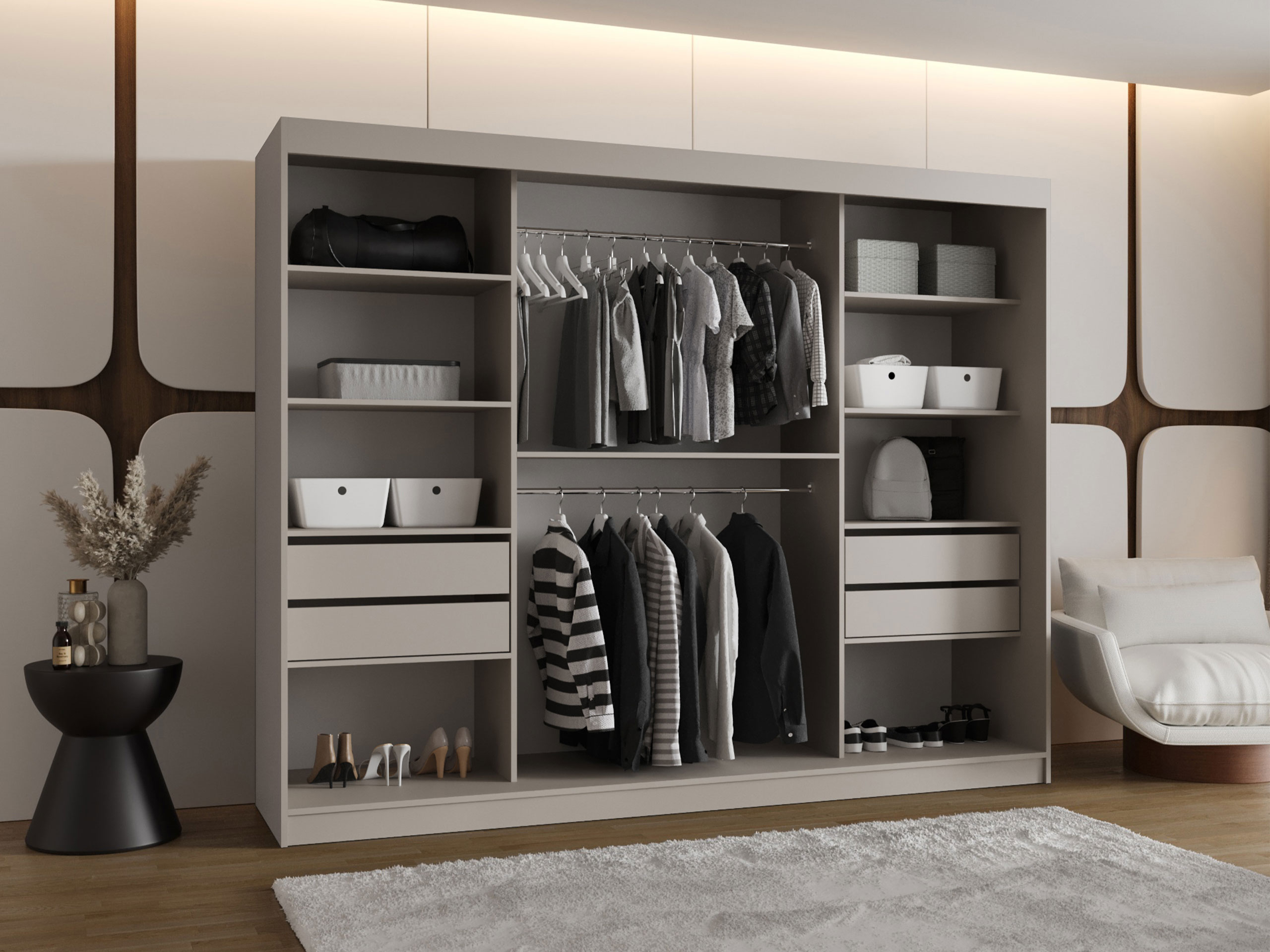 Garderobna omara Hartford 522 (Črna)