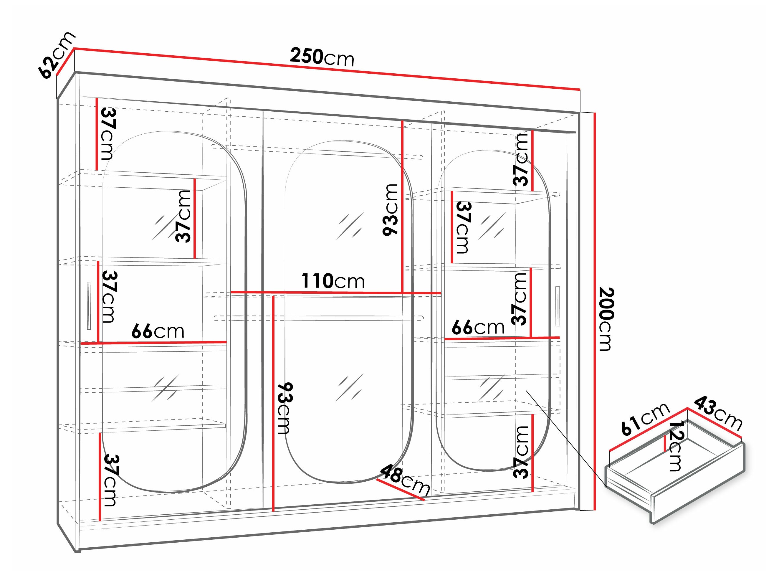 Garderobna omara Hartford 522 (Kašmir)