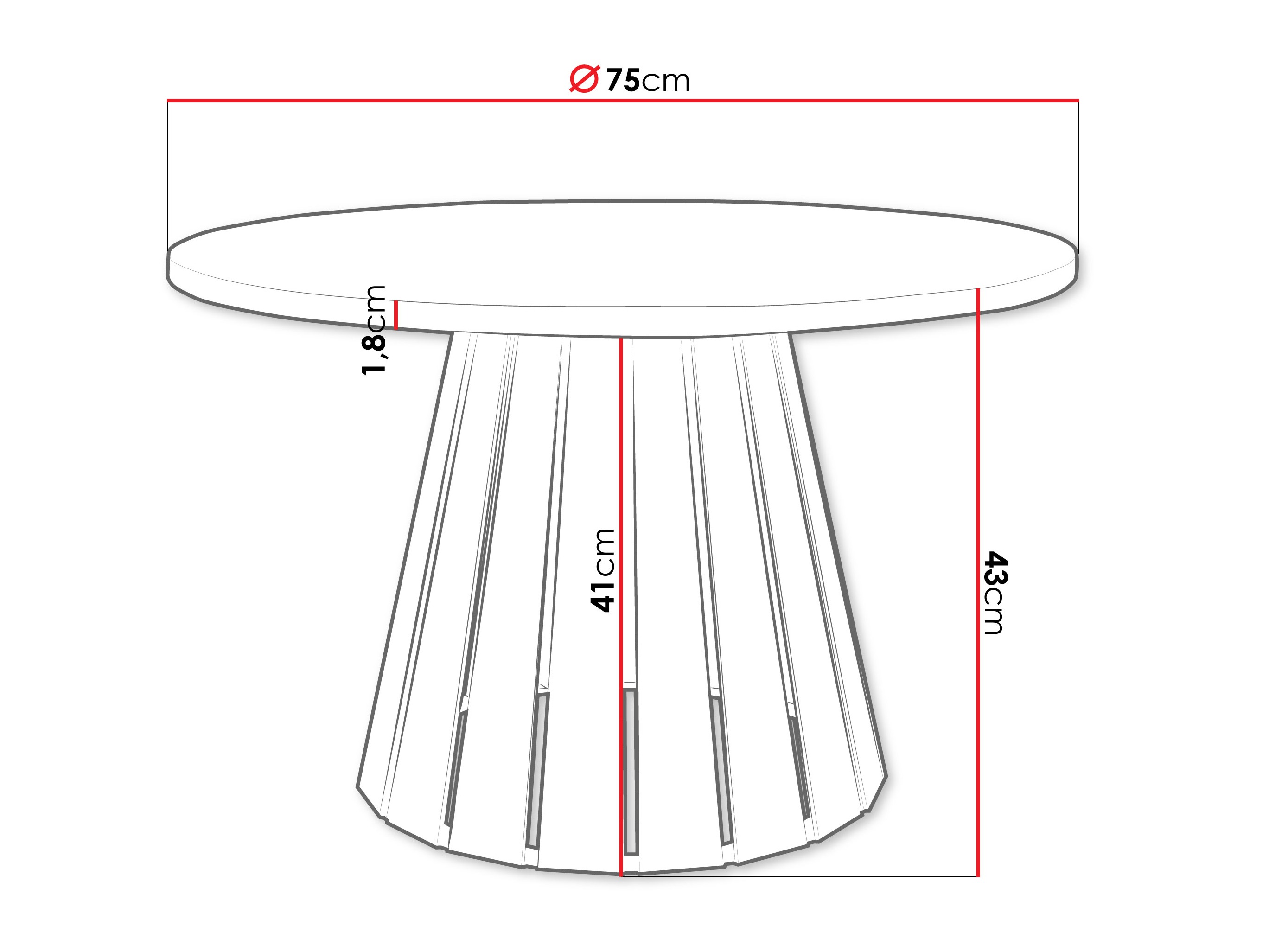 Klubska mizica Oswego 134 (Črna + Bela)