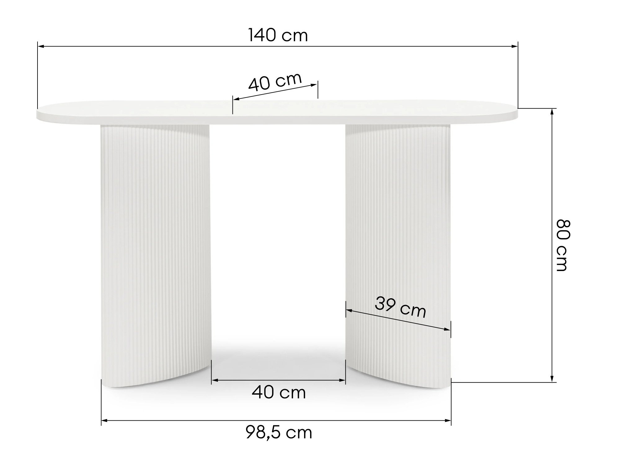 Konzolna miza Burleson 281 (Bela)
