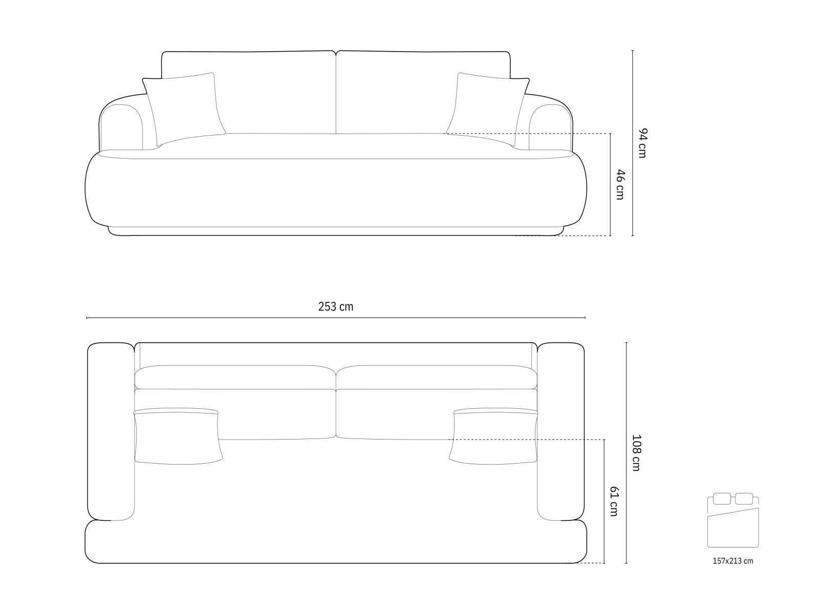 Raztegljiv kavč Beckley 161 (Sorella 77)
