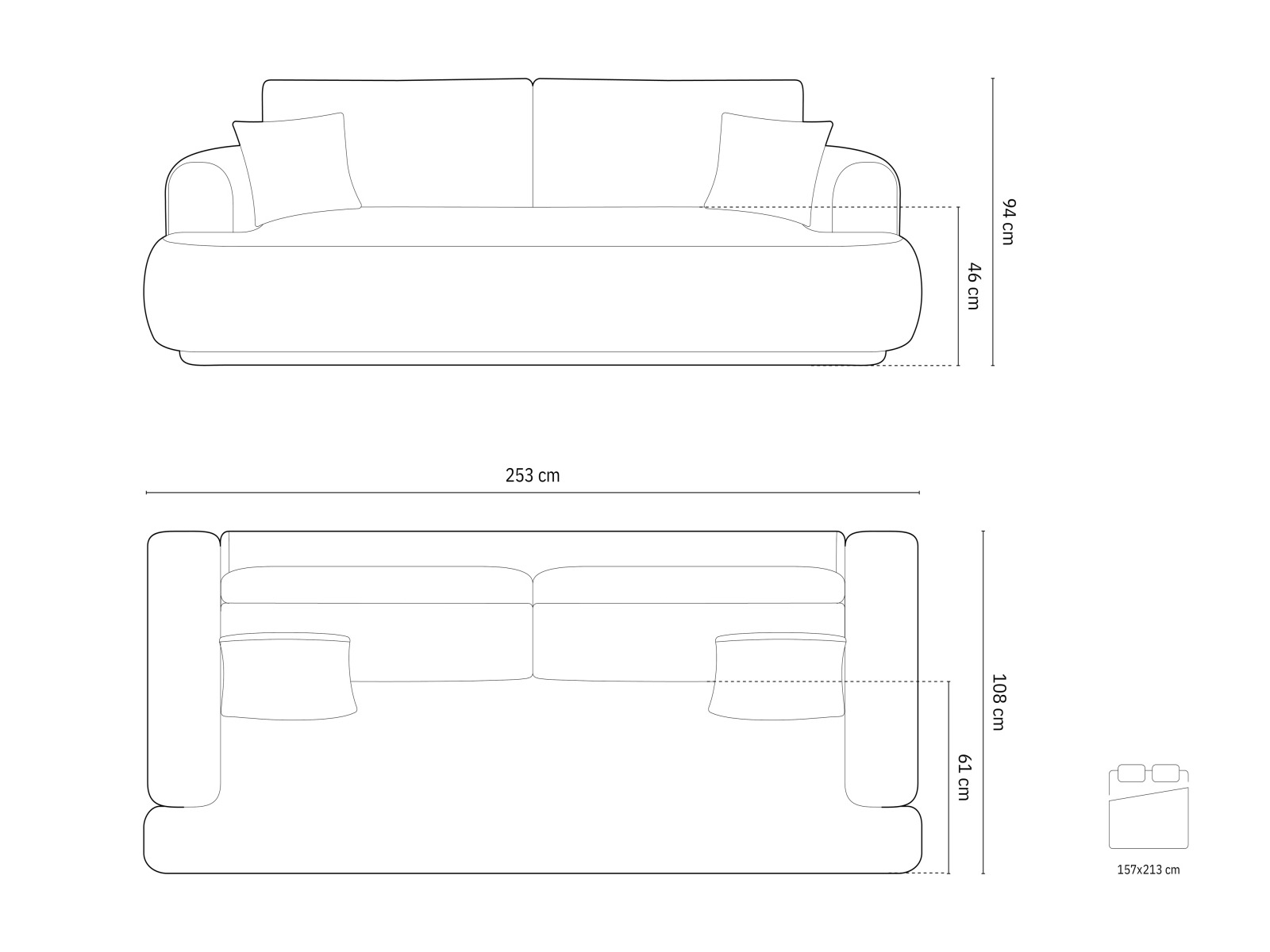 Raztegljiv kavč Beckley 161 (Sorella 84)