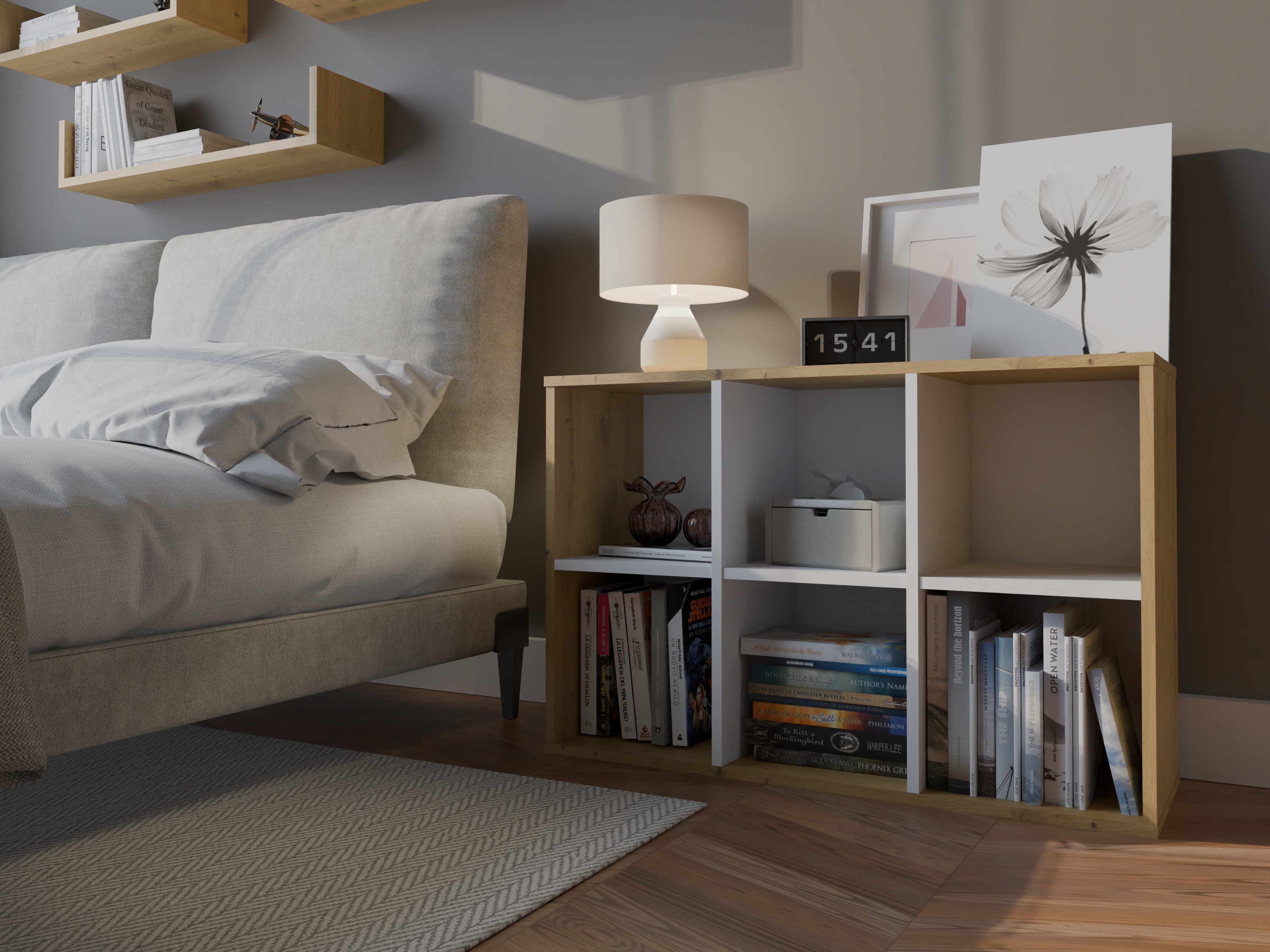 Regal Mandeville 296 (Bela + Artisan hrast)