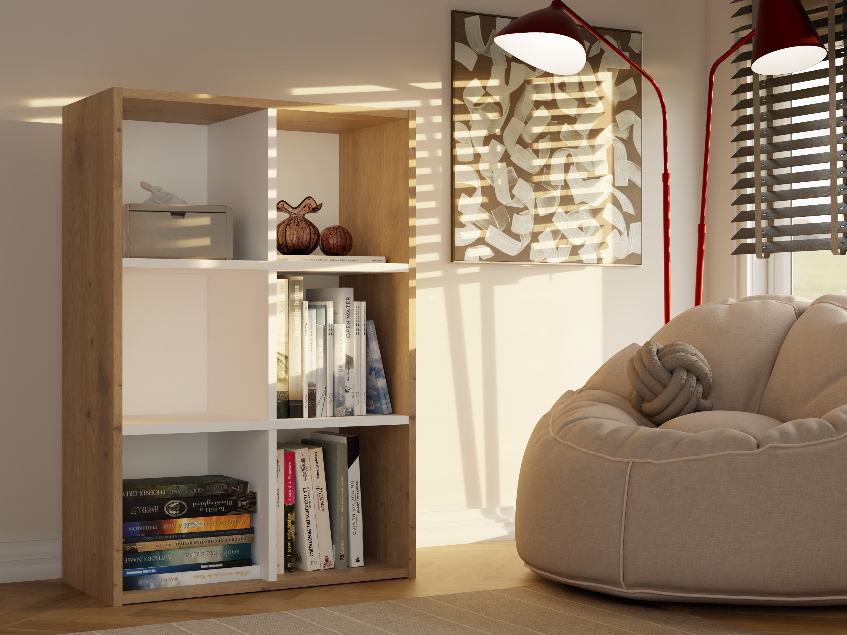 Regal Mandeville 296 (Bela + Artisan hrast)