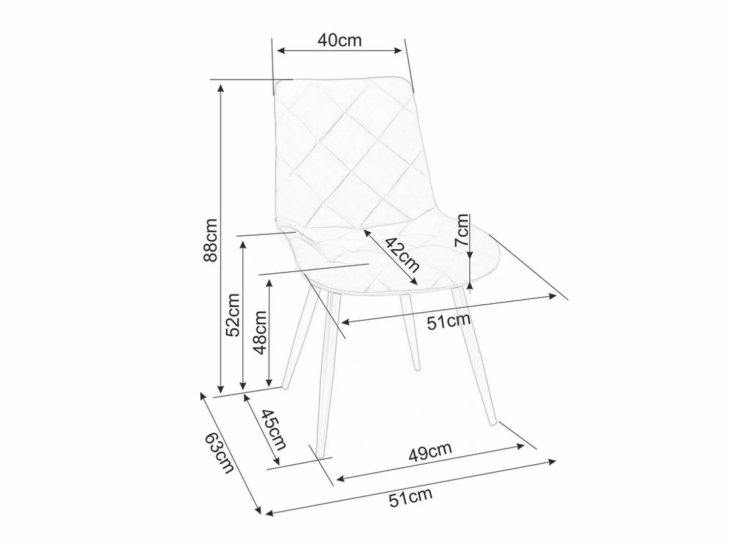 Stol Detroit 836 (Siva)