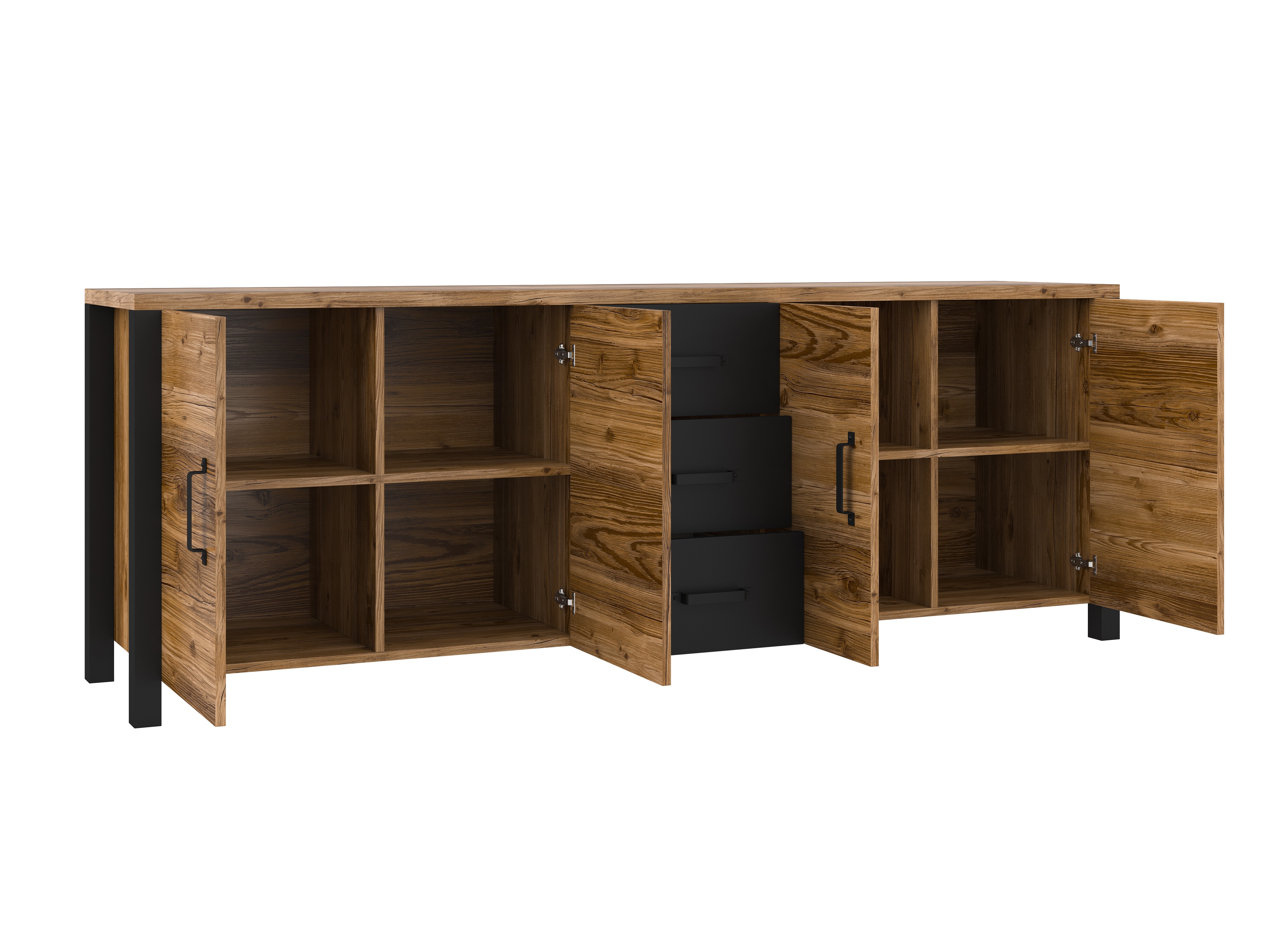 Komoda Tornua 109 (Temna smreka + Mat črna)