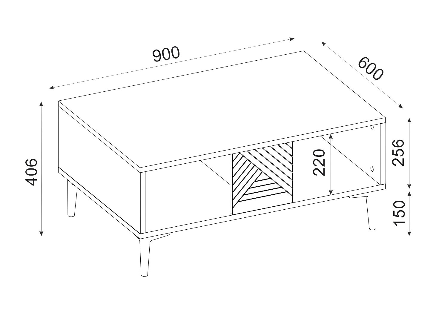 Klubska mizica Kailua 2537 (Antracit)