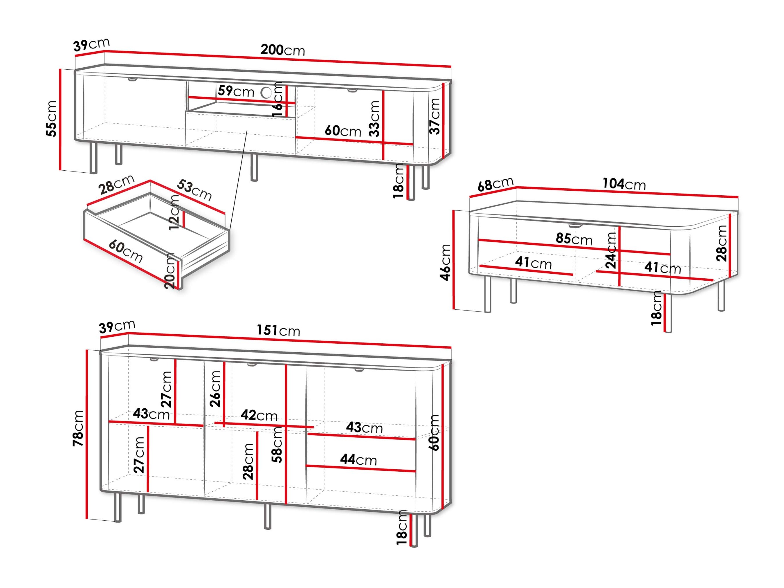Komplet za dnevno sobo Tebeni 104
