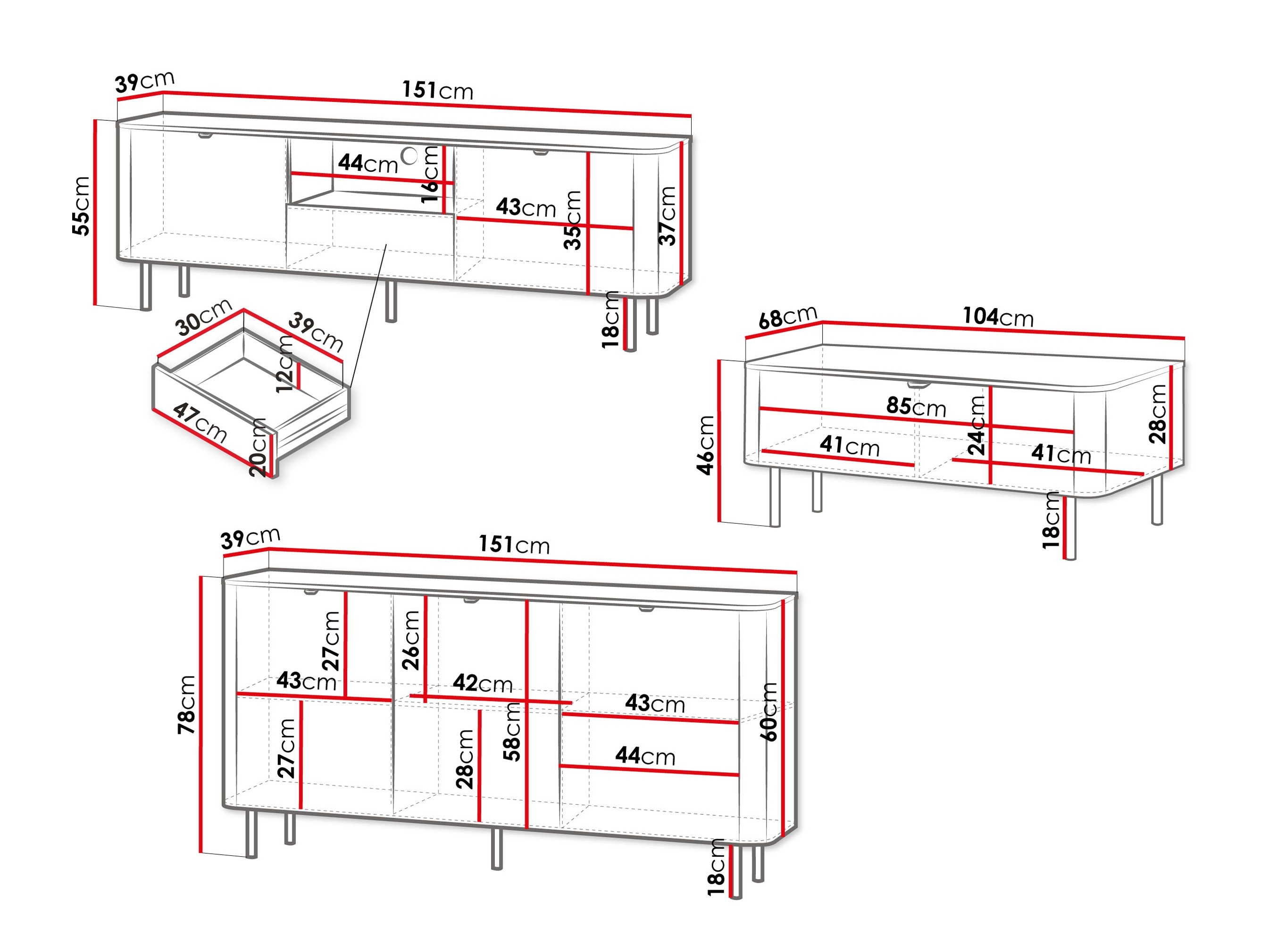 Komplet za dnevno sobo Tebeni 105