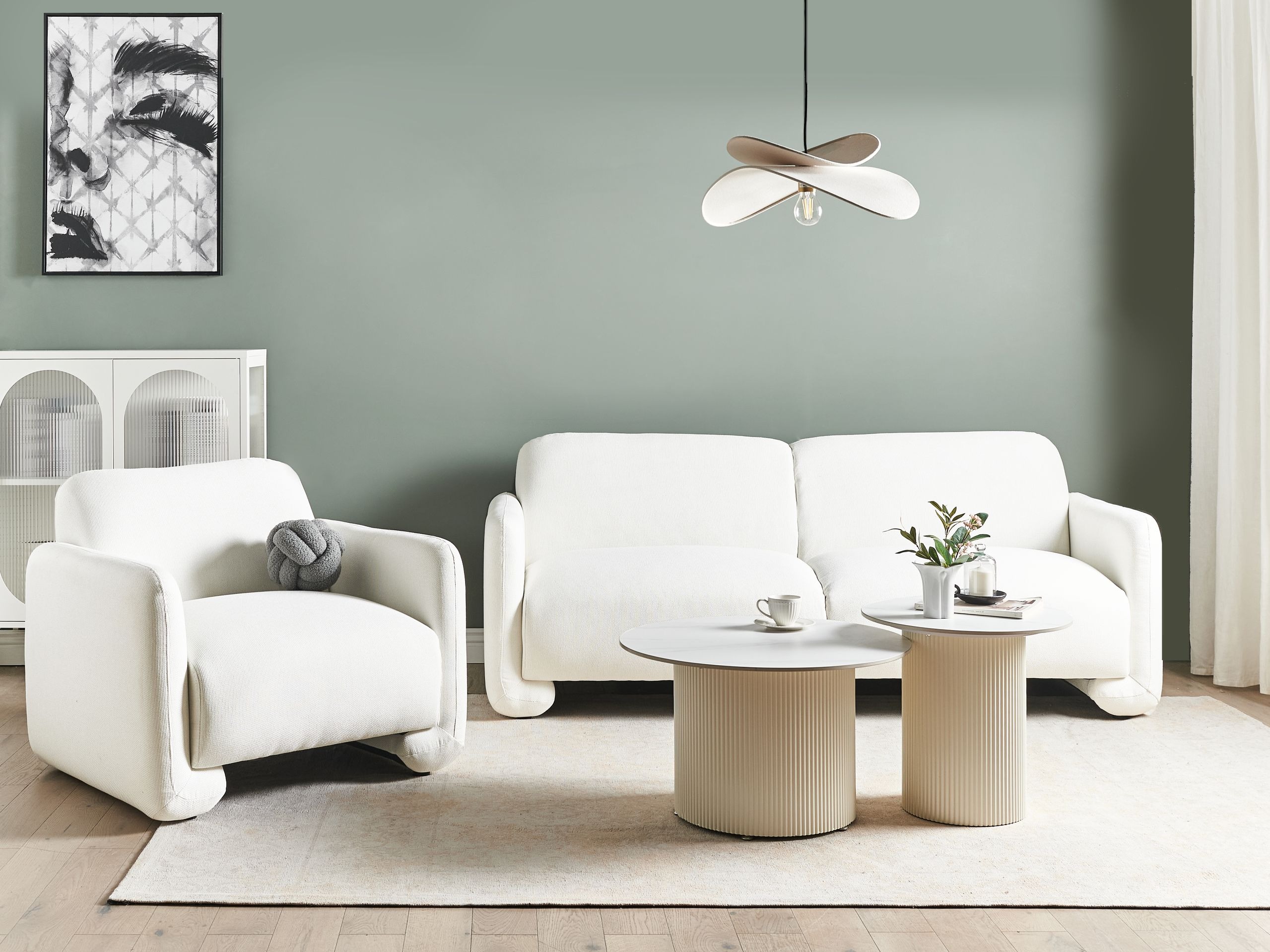 Komplet oblazinjenega pohištva Berwyn 2703 (Bela)