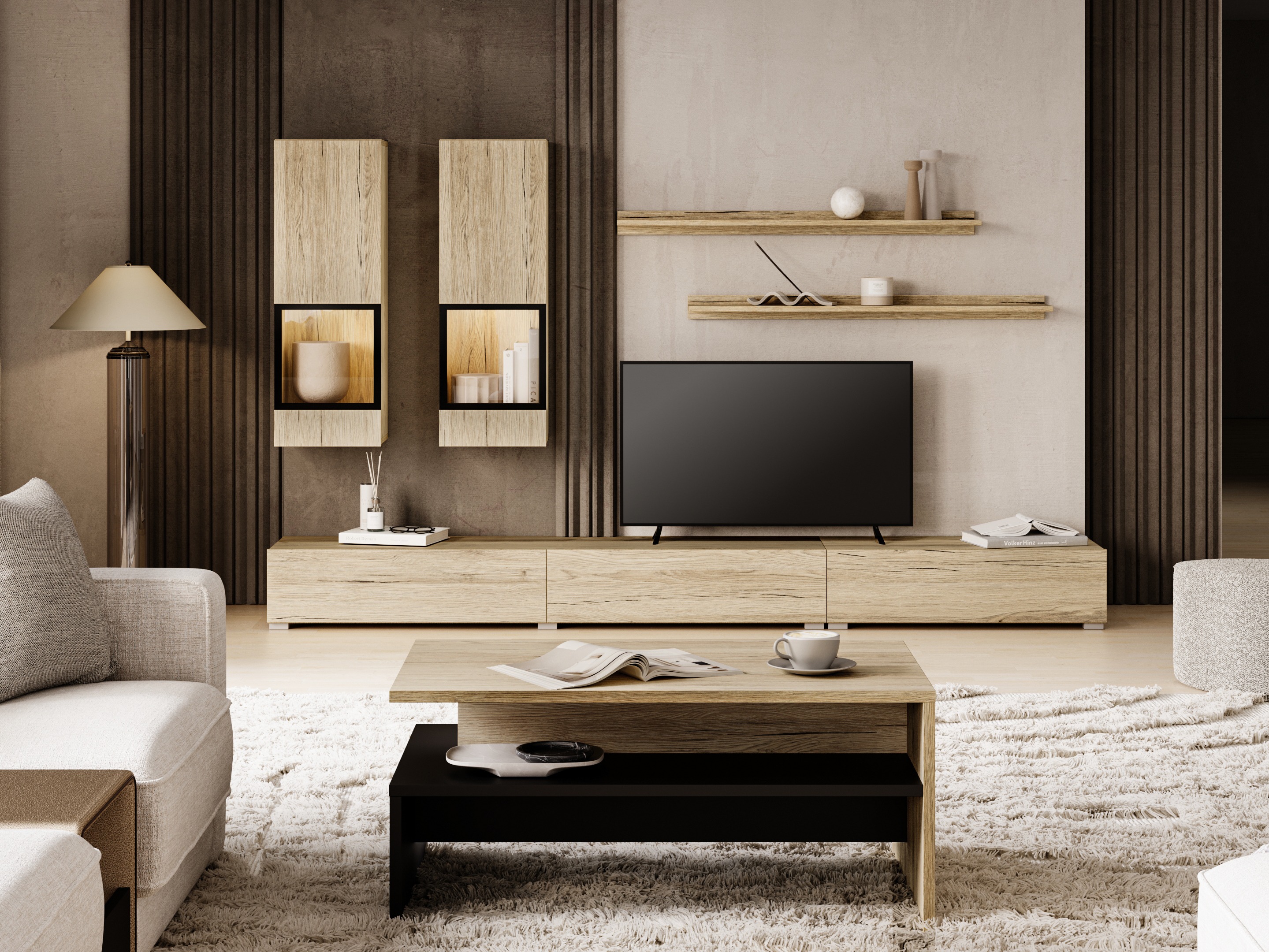 Komplet za dnevno sobo Serodeu 100 (Hrast San Remo)