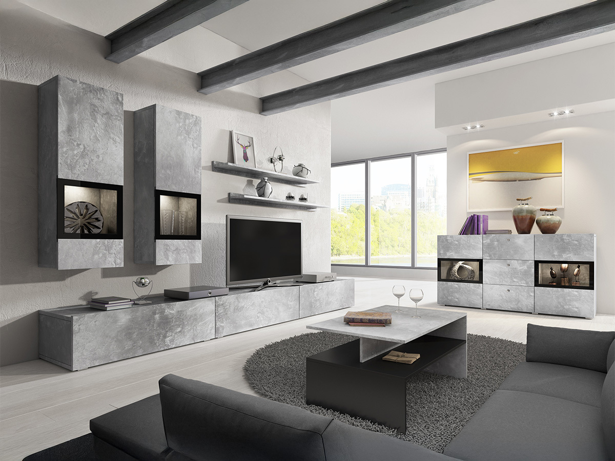 Komplet za dnevno sobo Serodeu 104 (Beton)