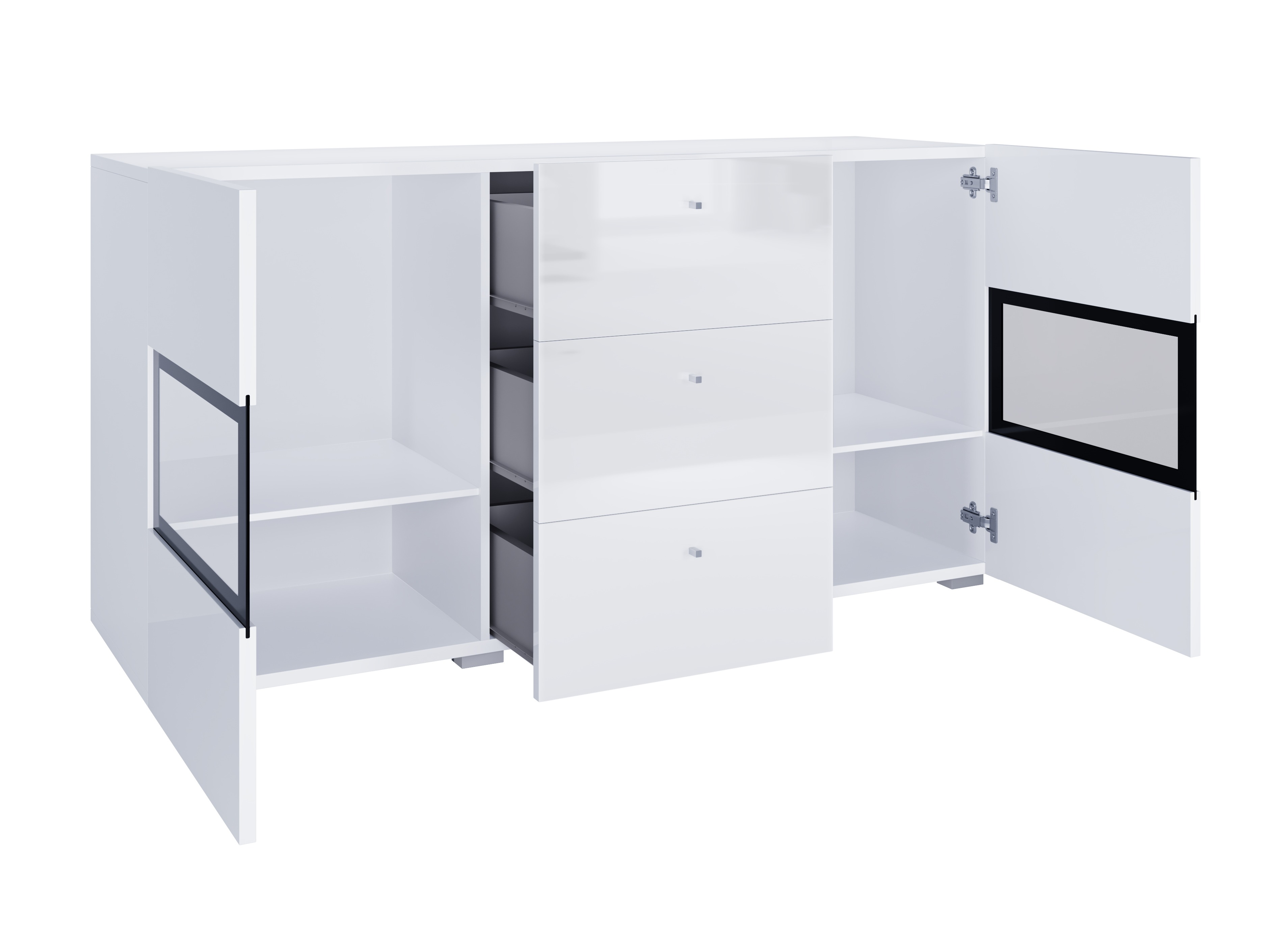 Komplet za dnevno sobo Serodeu 106 (Bela + Sijaj bela)